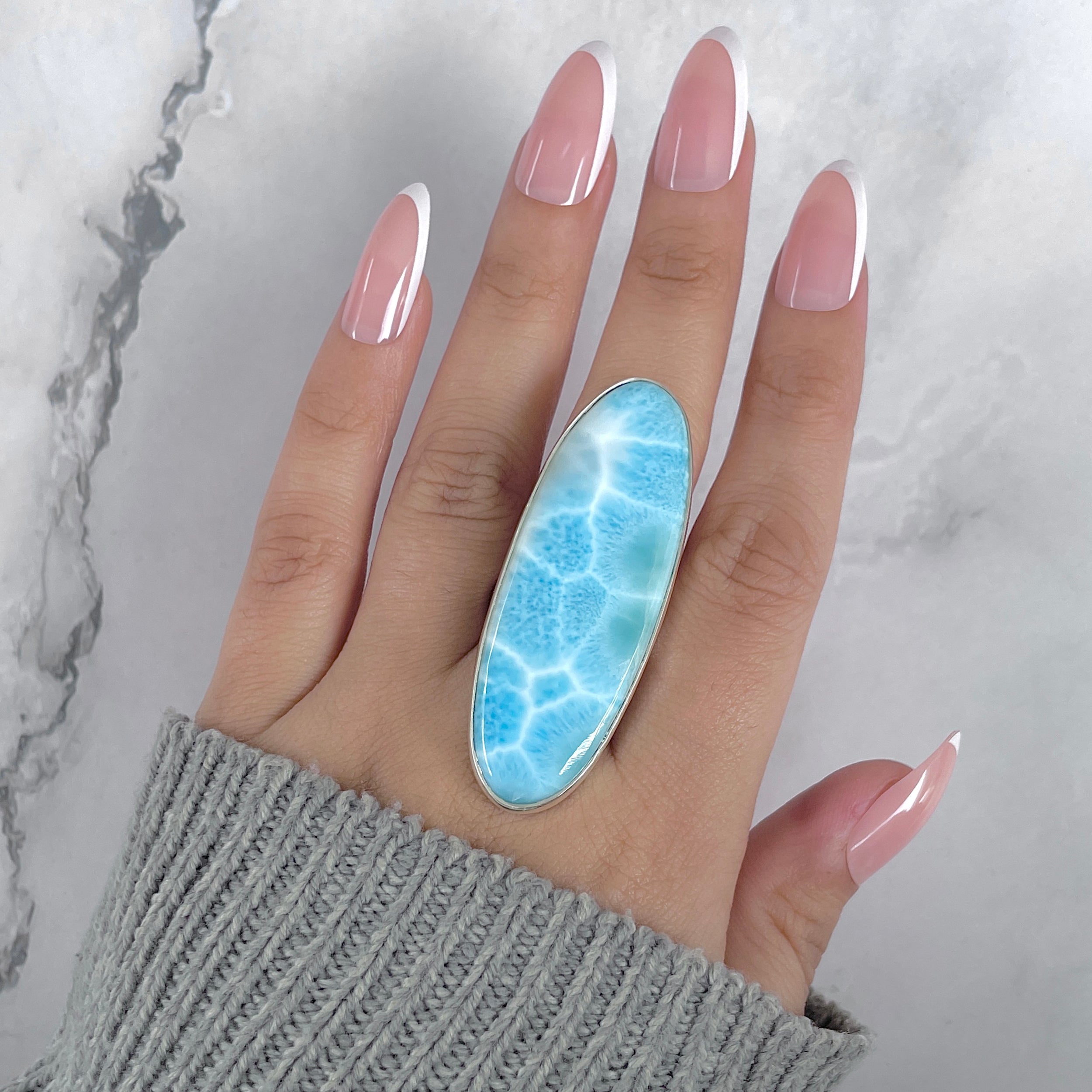 Larimar Adjustable Ring-(LAR-R-1945.)