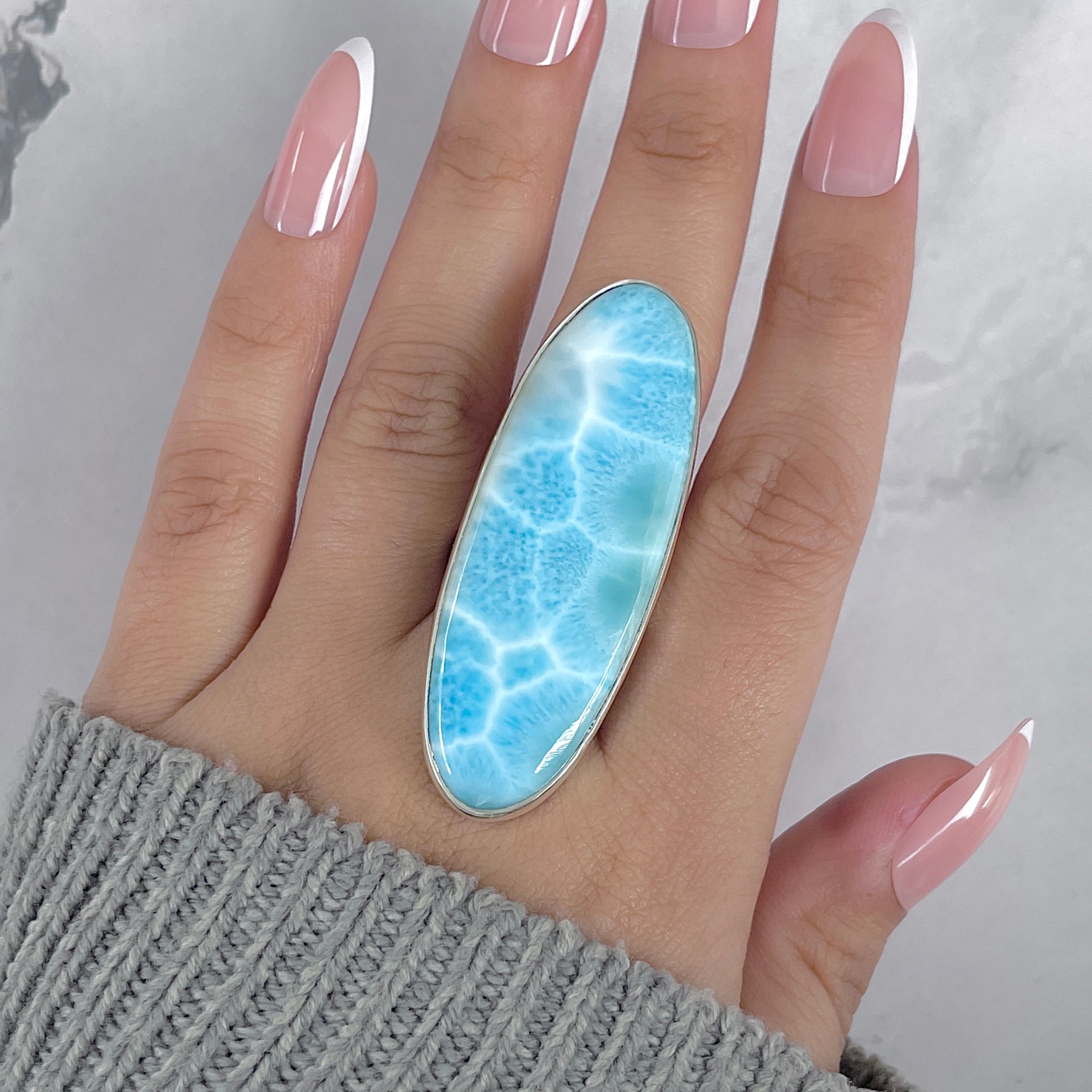 Larimar Adjustable Ring-(LAR-R-1945.)