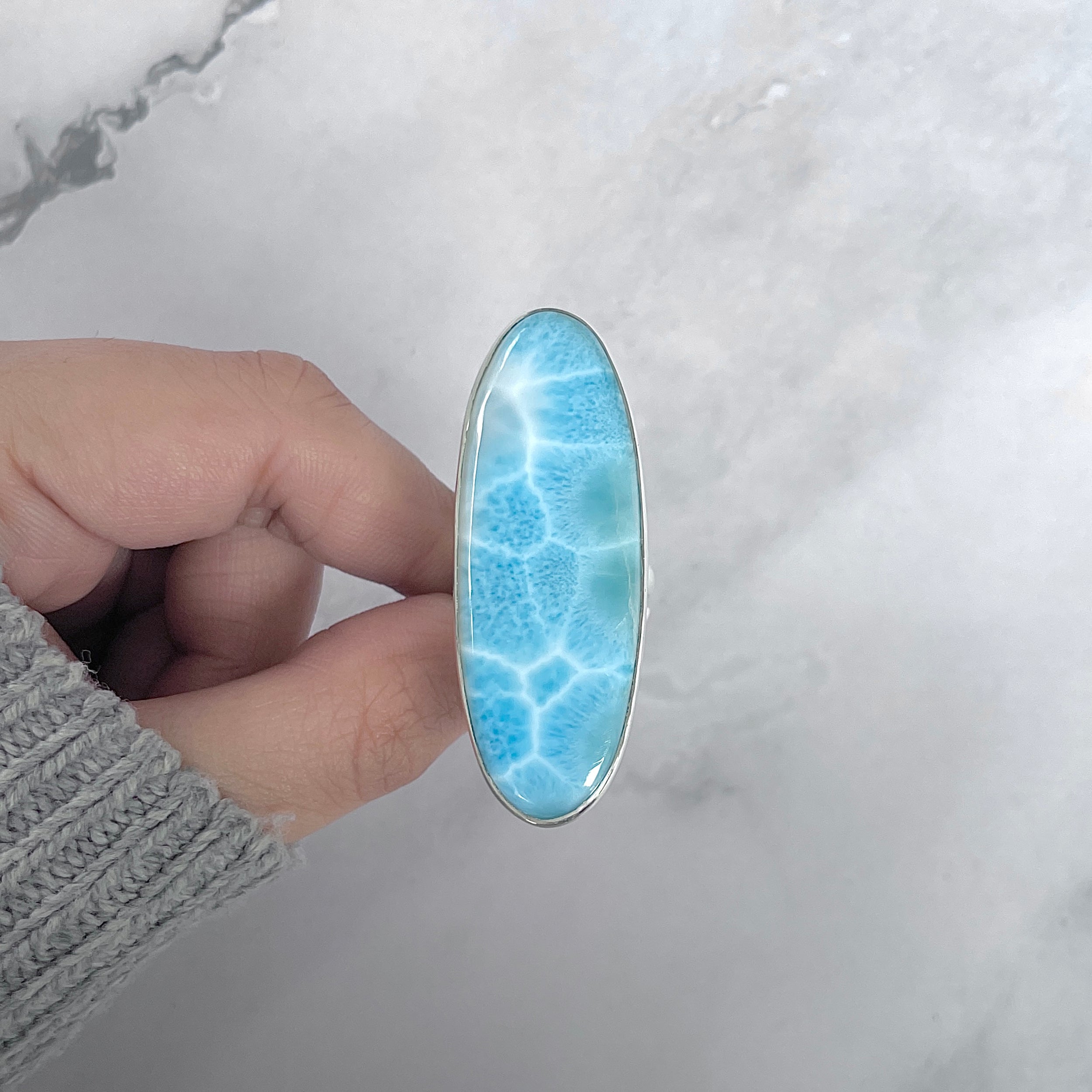 Larimar Adjustable Ring-(LAR-R-1945.)
