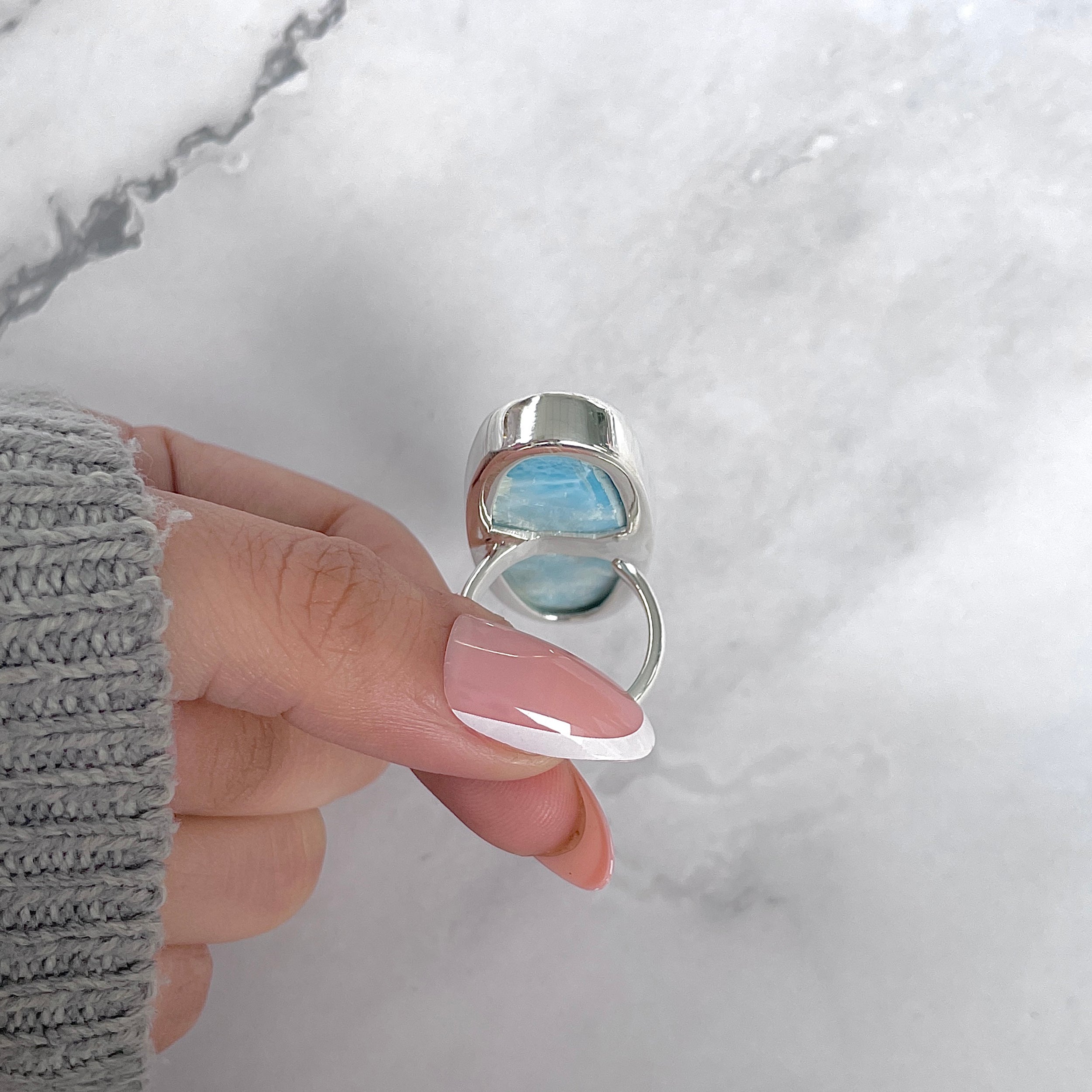 Larimar Adjustable Ring-(LAR-R-1945.)