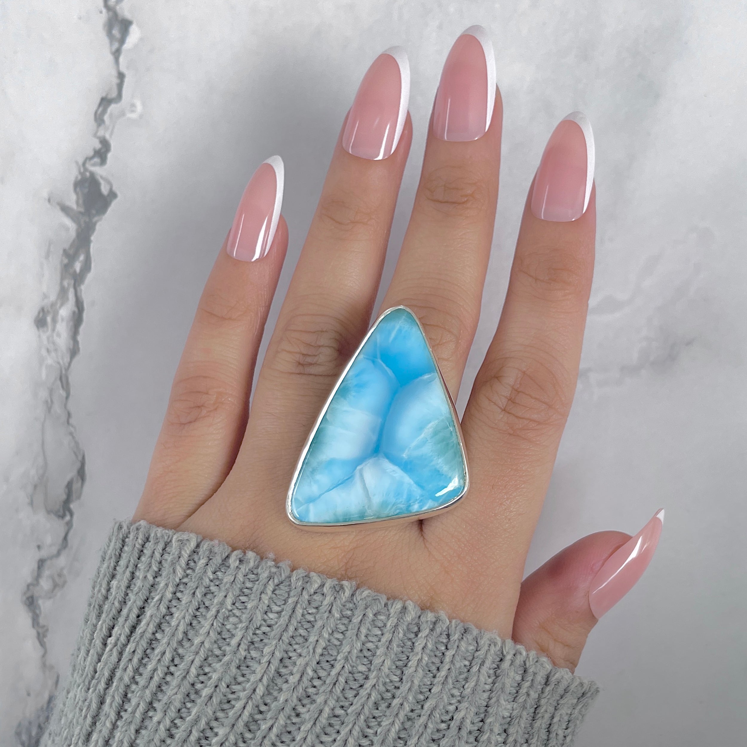 Larimar Adjustable Ring-(LAR-R-1946.)