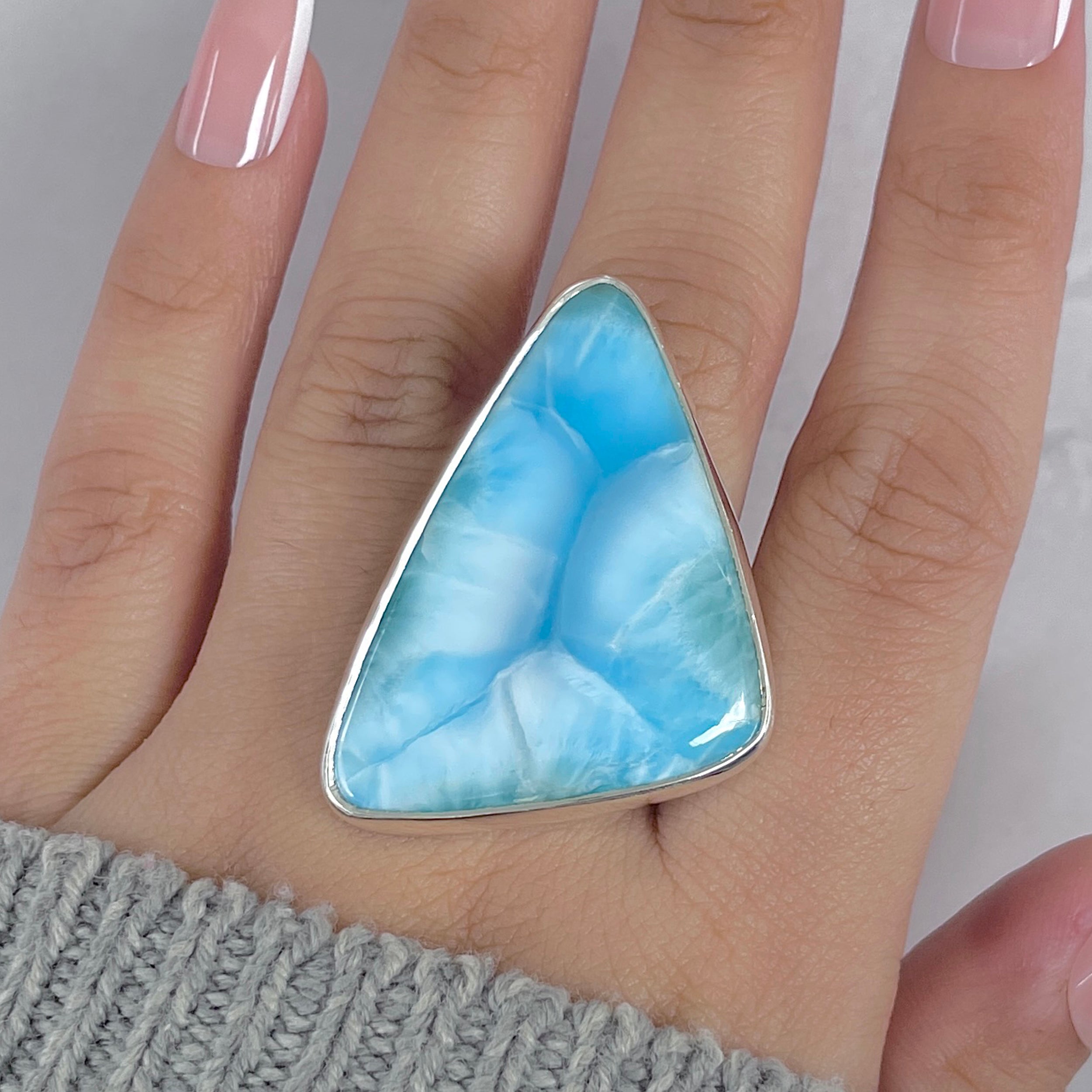 Larimar Adjustable Ring-(LAR-R-1946.)