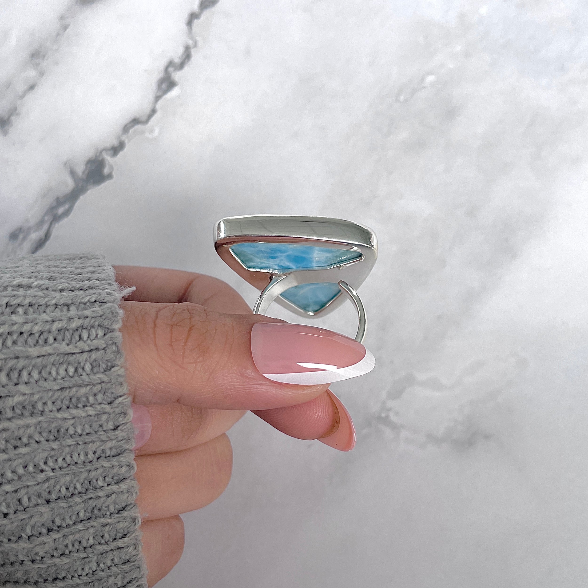 Larimar Adjustable Ring-(LAR-R-1946.)