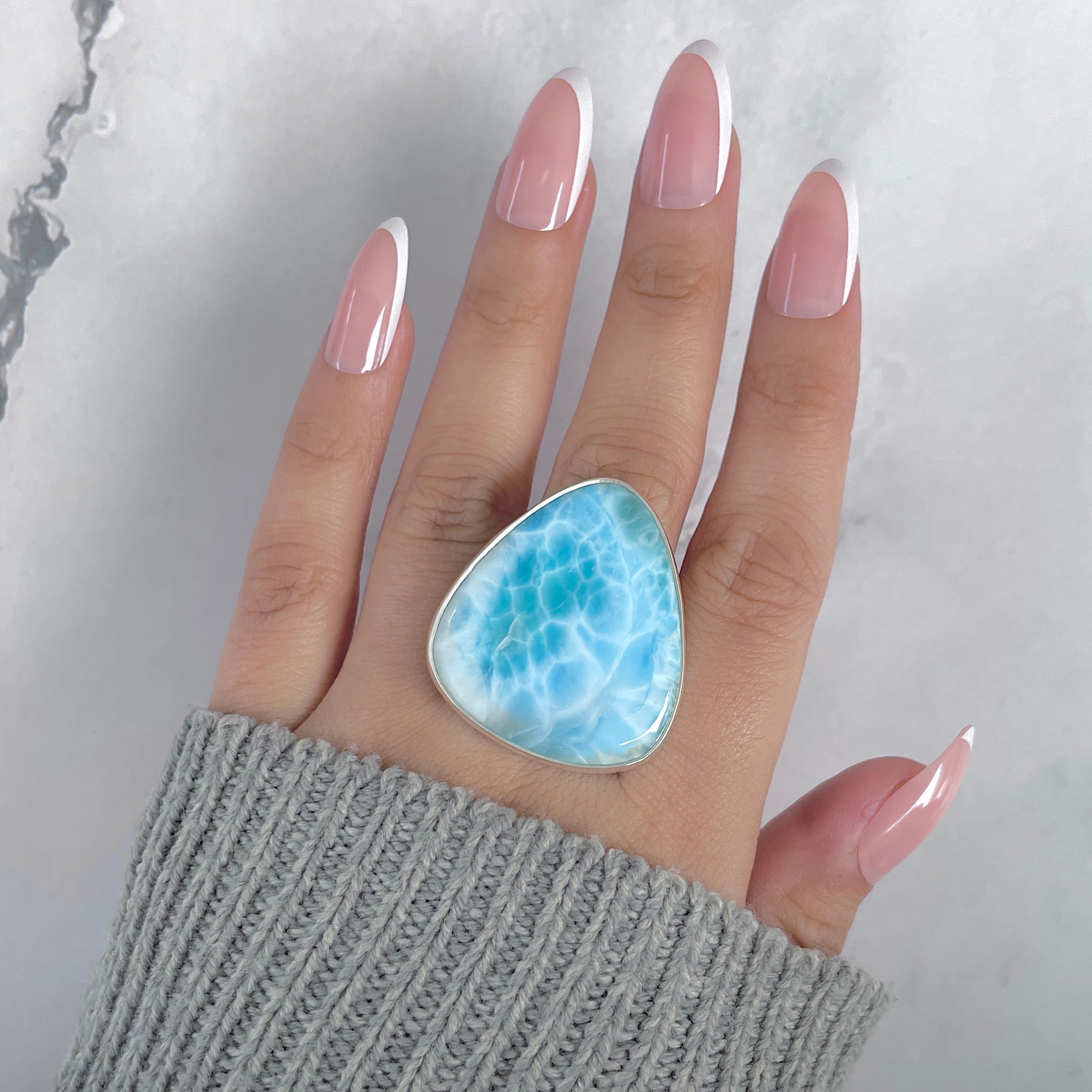 Larimar Adjustable Ring-(LAR-R-1947.)