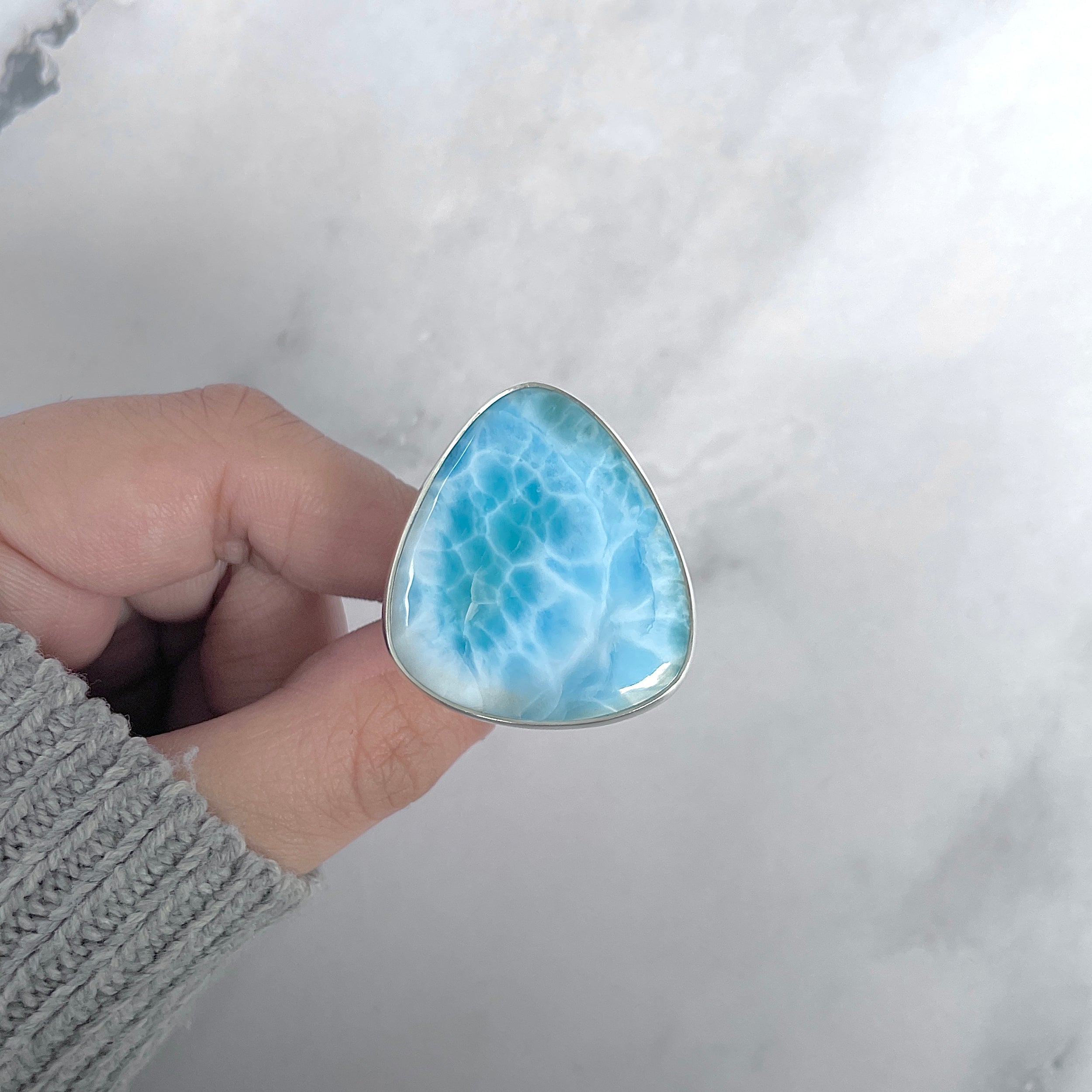 Larimar Adjustable Ring-(LAR-R-1947.)
