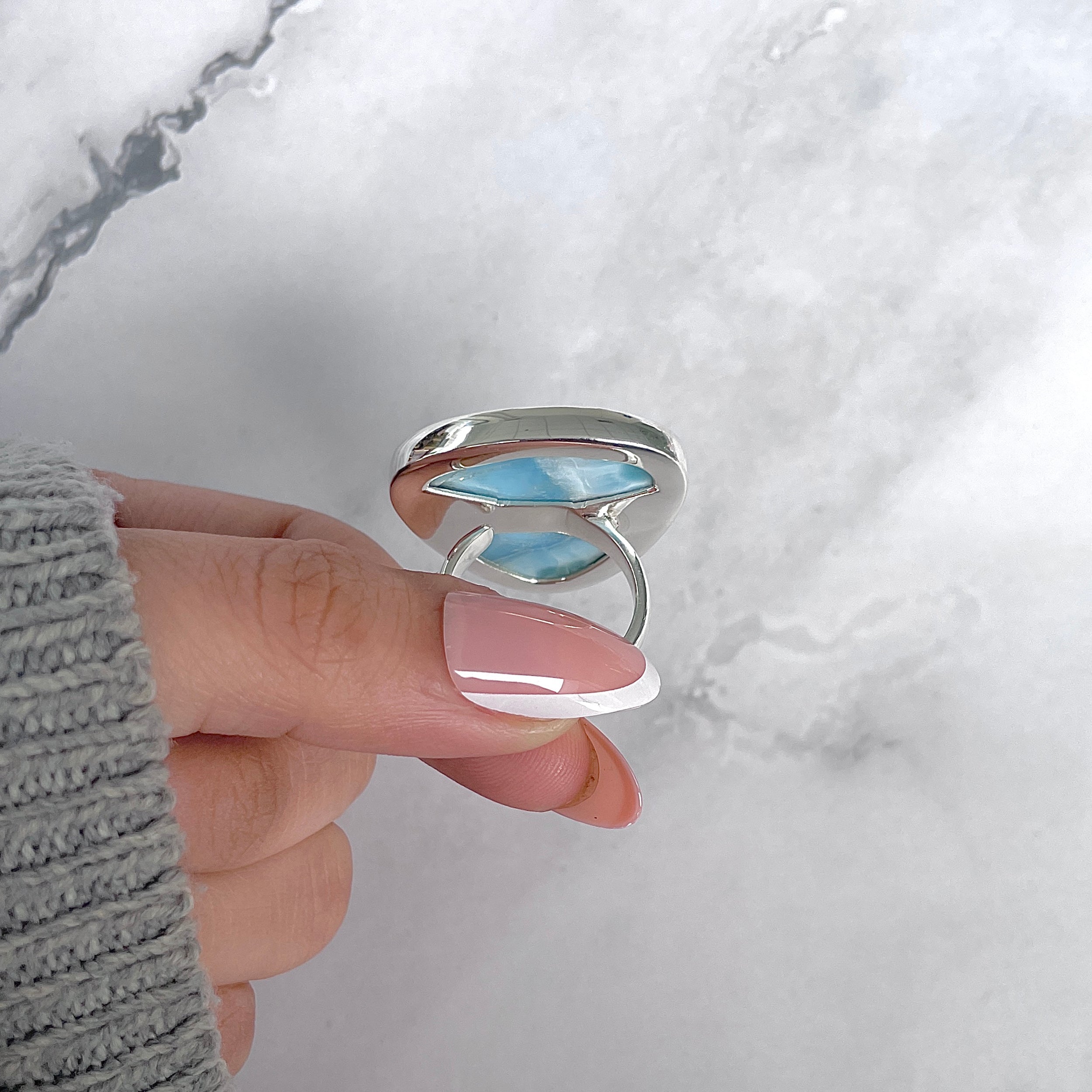 Larimar Adjustable Ring-(LAR-R-1947.)