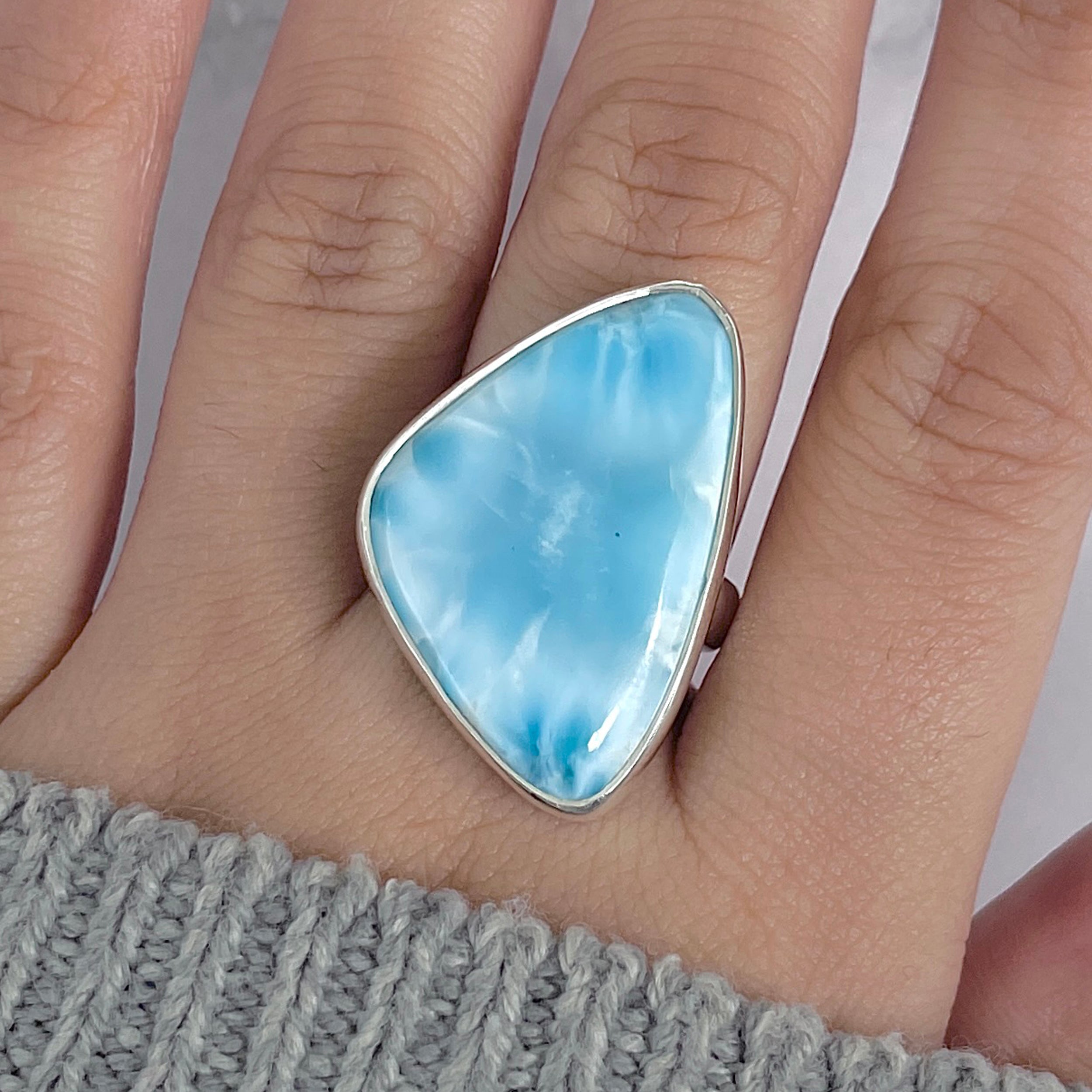 Larimar Adjustable Ring-(LAR-R-1948.)