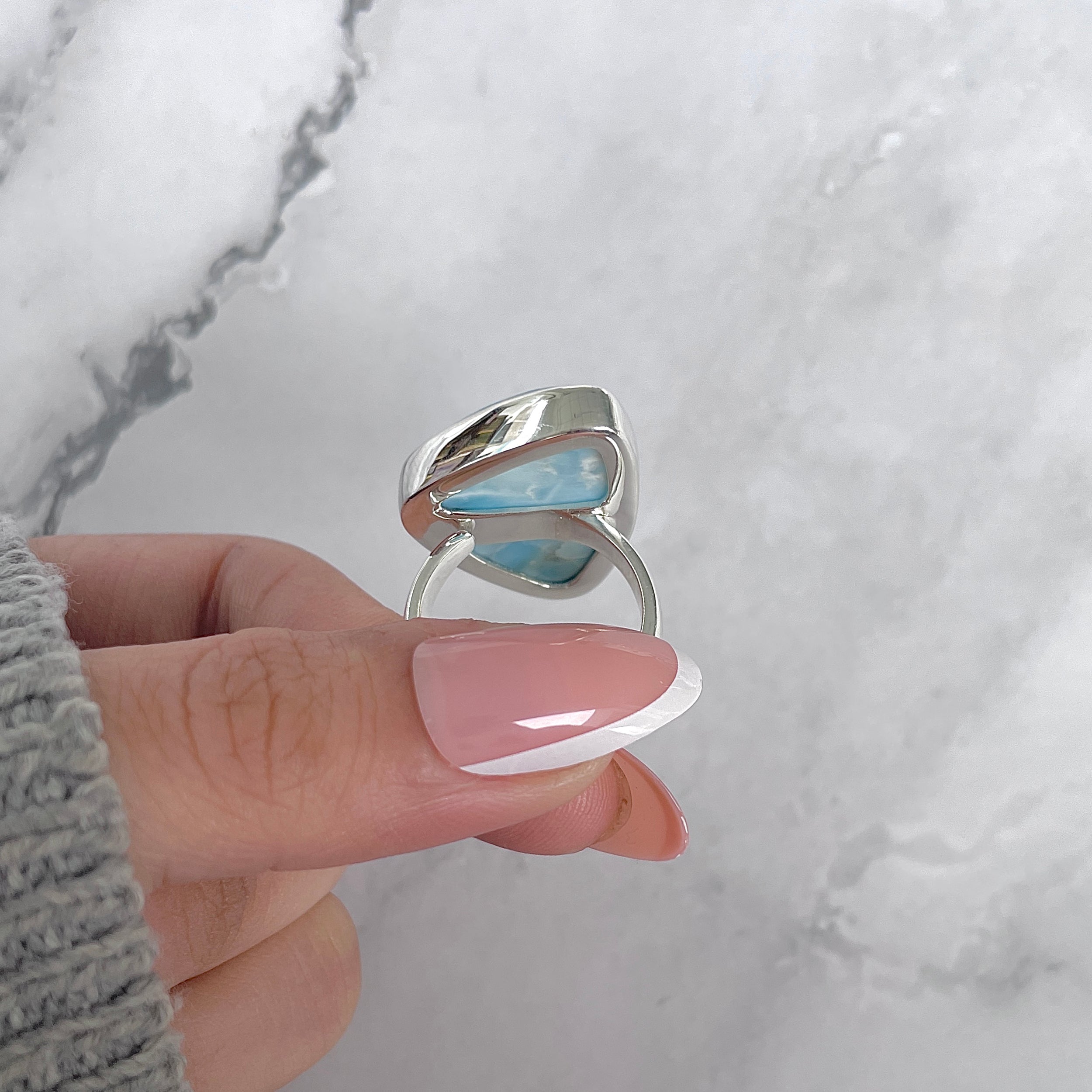 Larimar Adjustable Ring-(LAR-R-1948.)