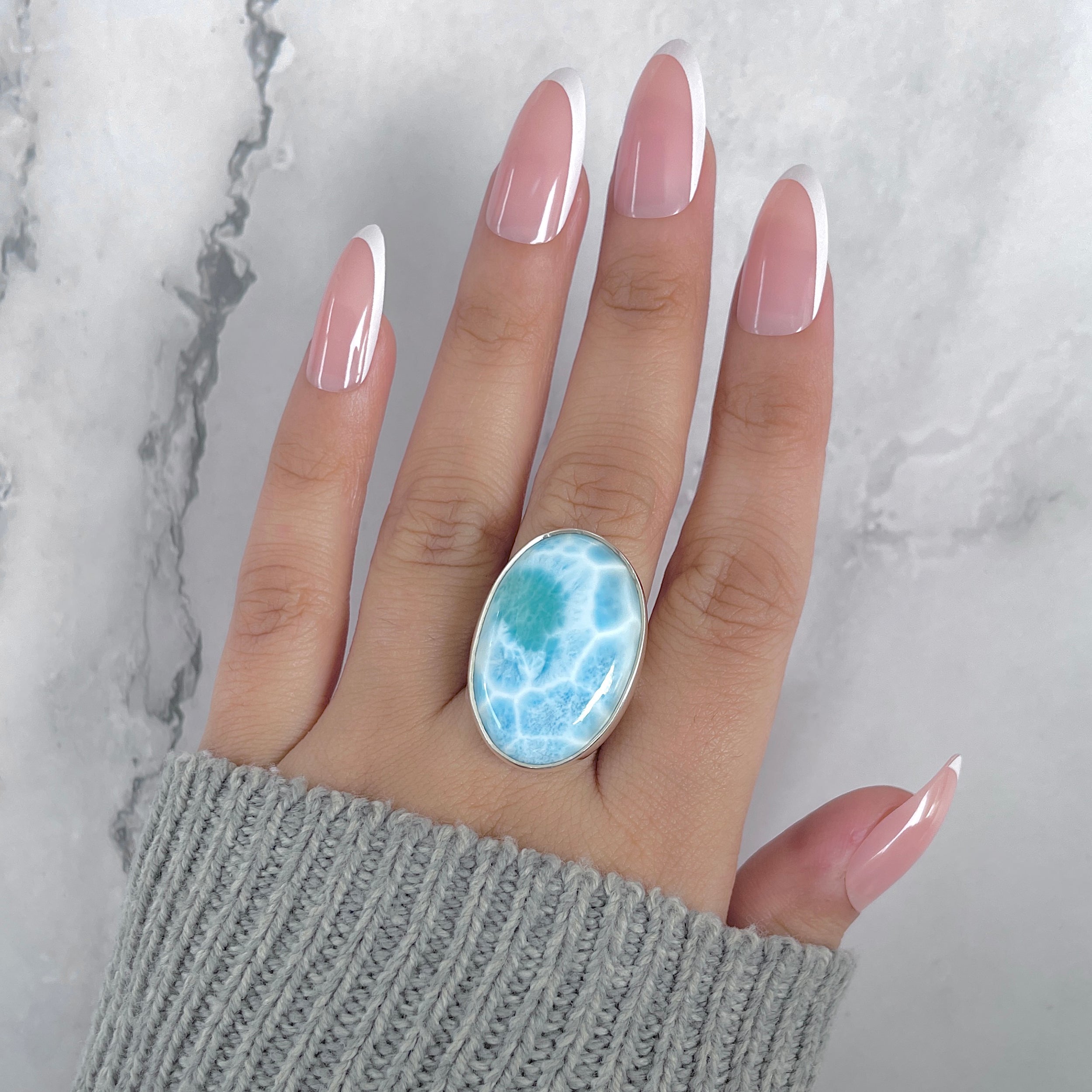 Larimar Adjustable Ring-(LAR-R-1949.)