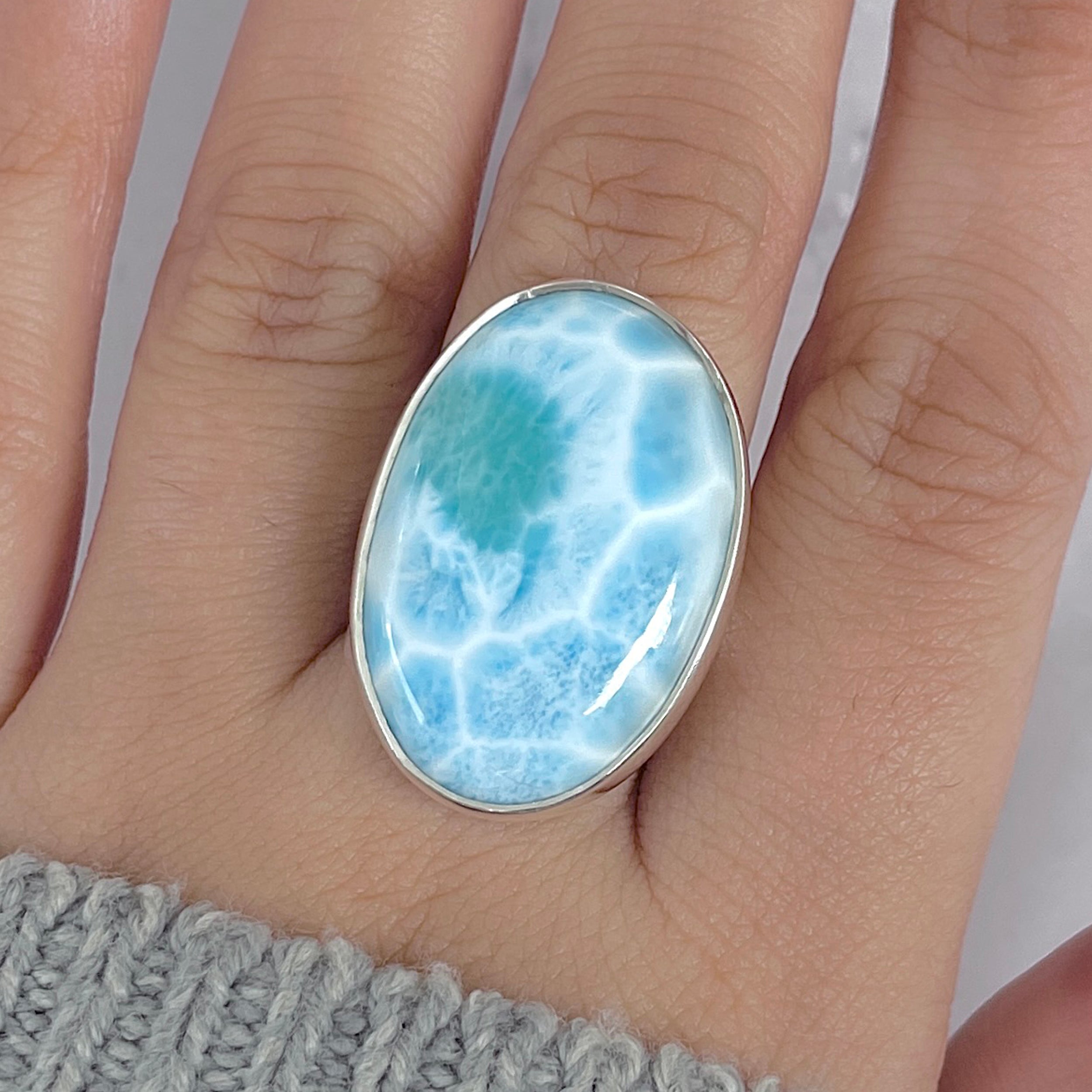 Larimar Adjustable Ring-(LAR-R-1949.)