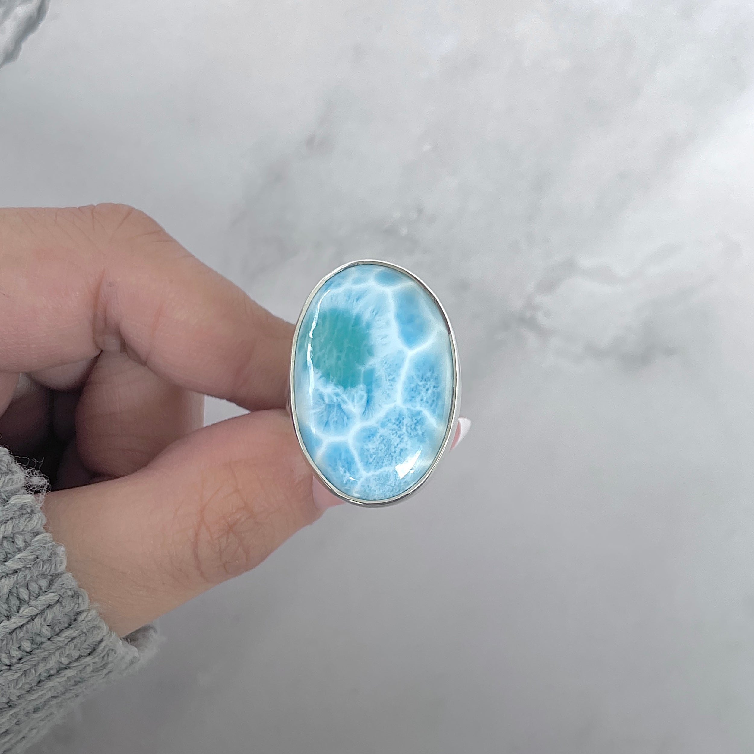 Larimar Adjustable Ring-(LAR-R-1949.)