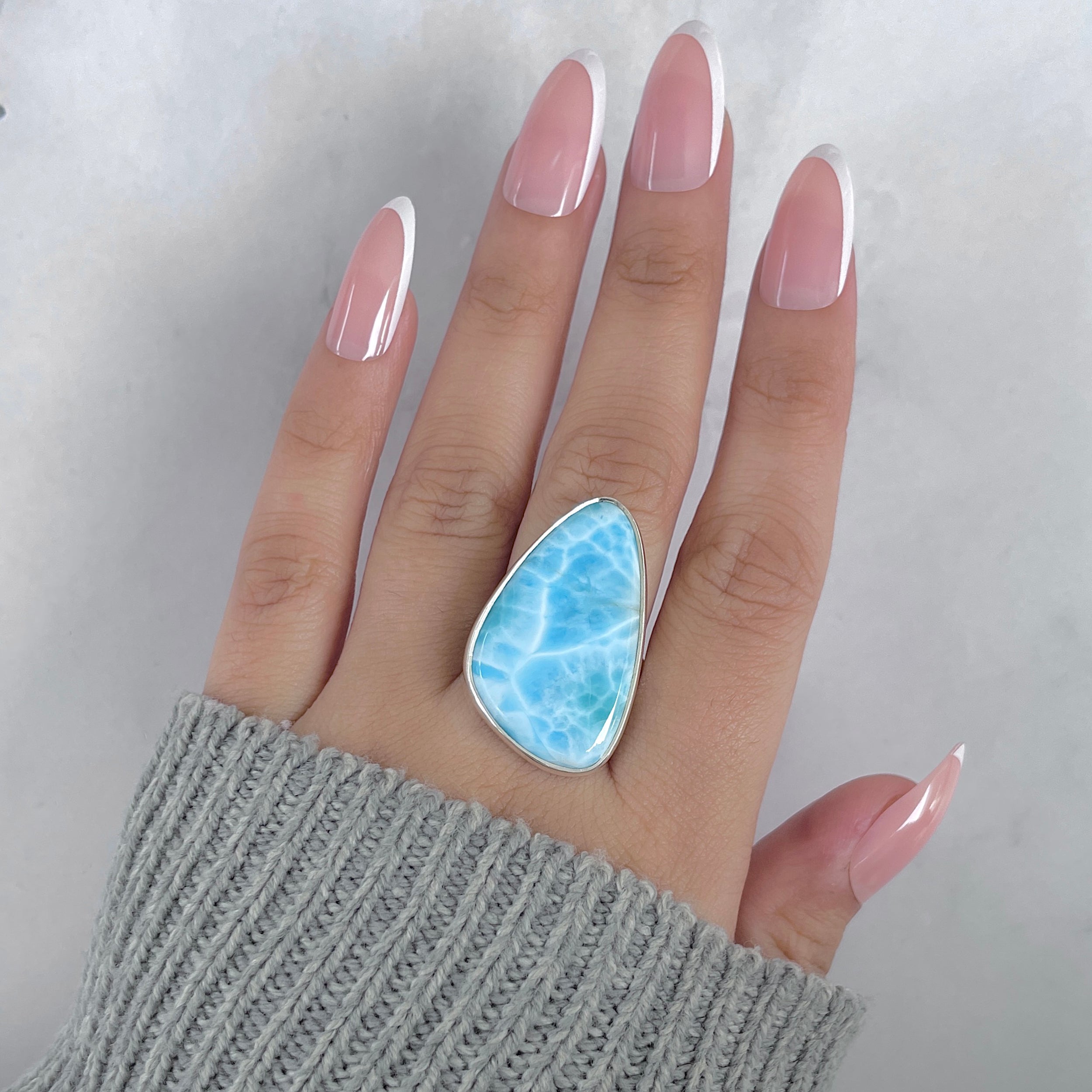 Larimar Adjustable Ring-(LAR-R-1951.)
