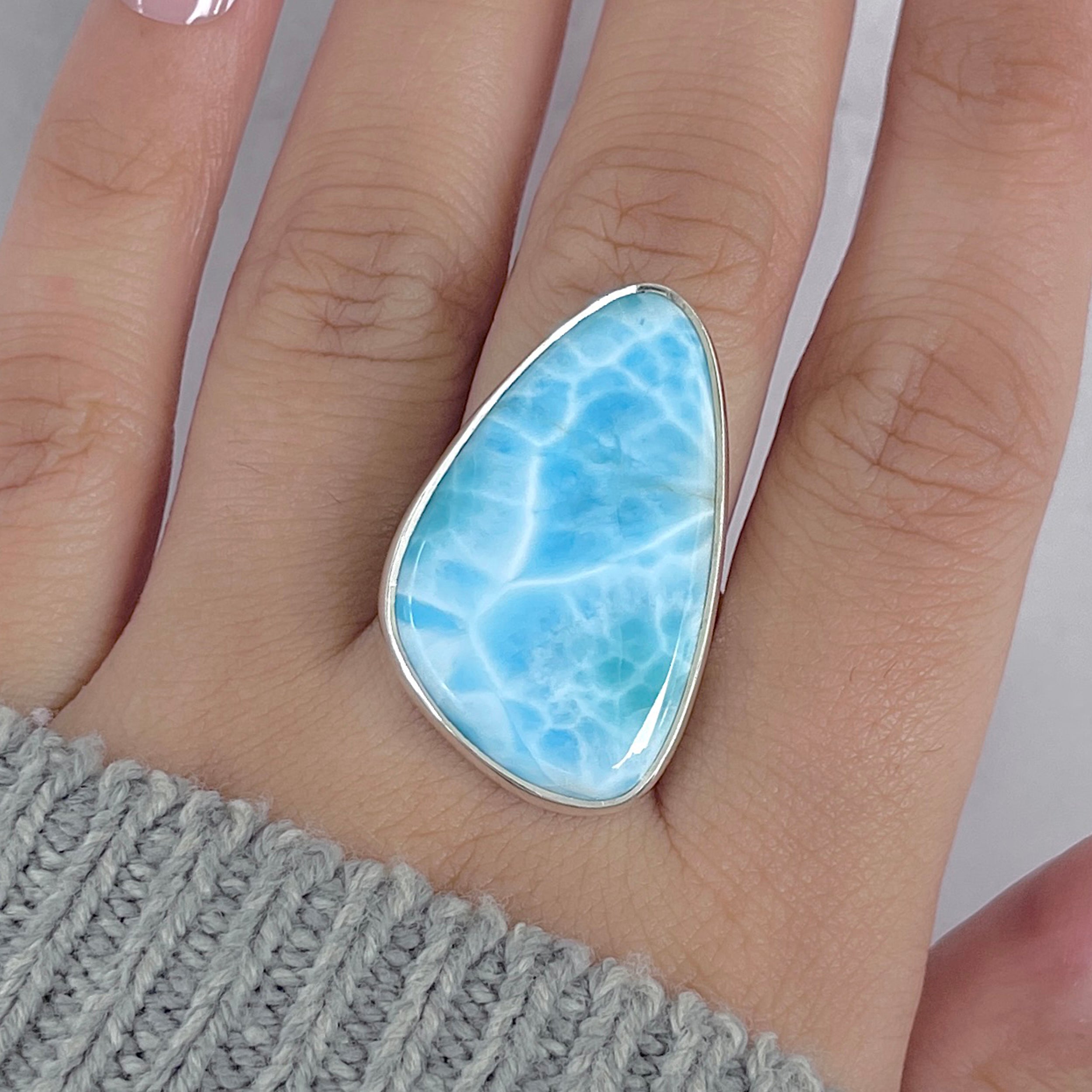 Larimar Adjustable Ring-(LAR-R-1951.)