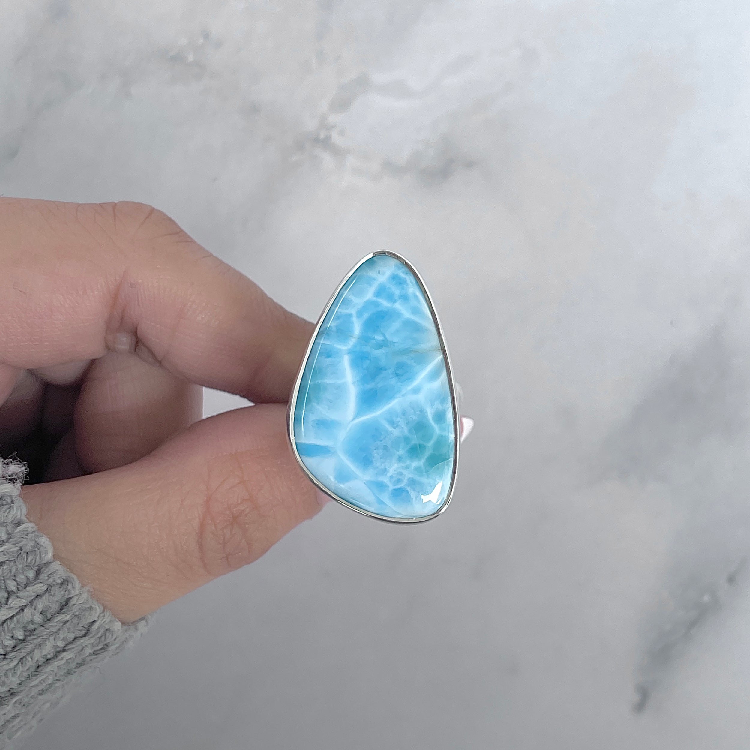 Larimar Adjustable Ring-(LAR-R-1951.)