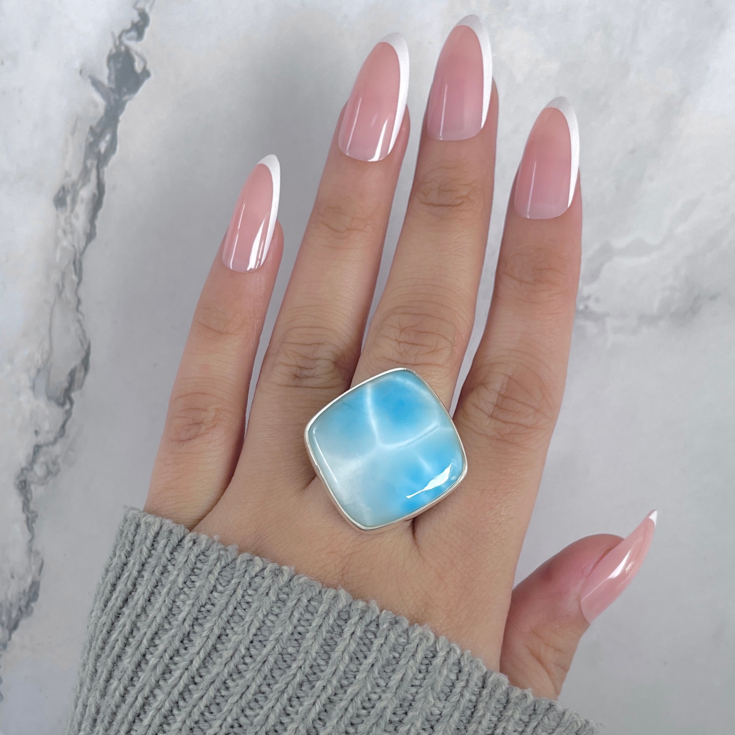 Larimar Adjustable Ring-(LAR-R-1952.)