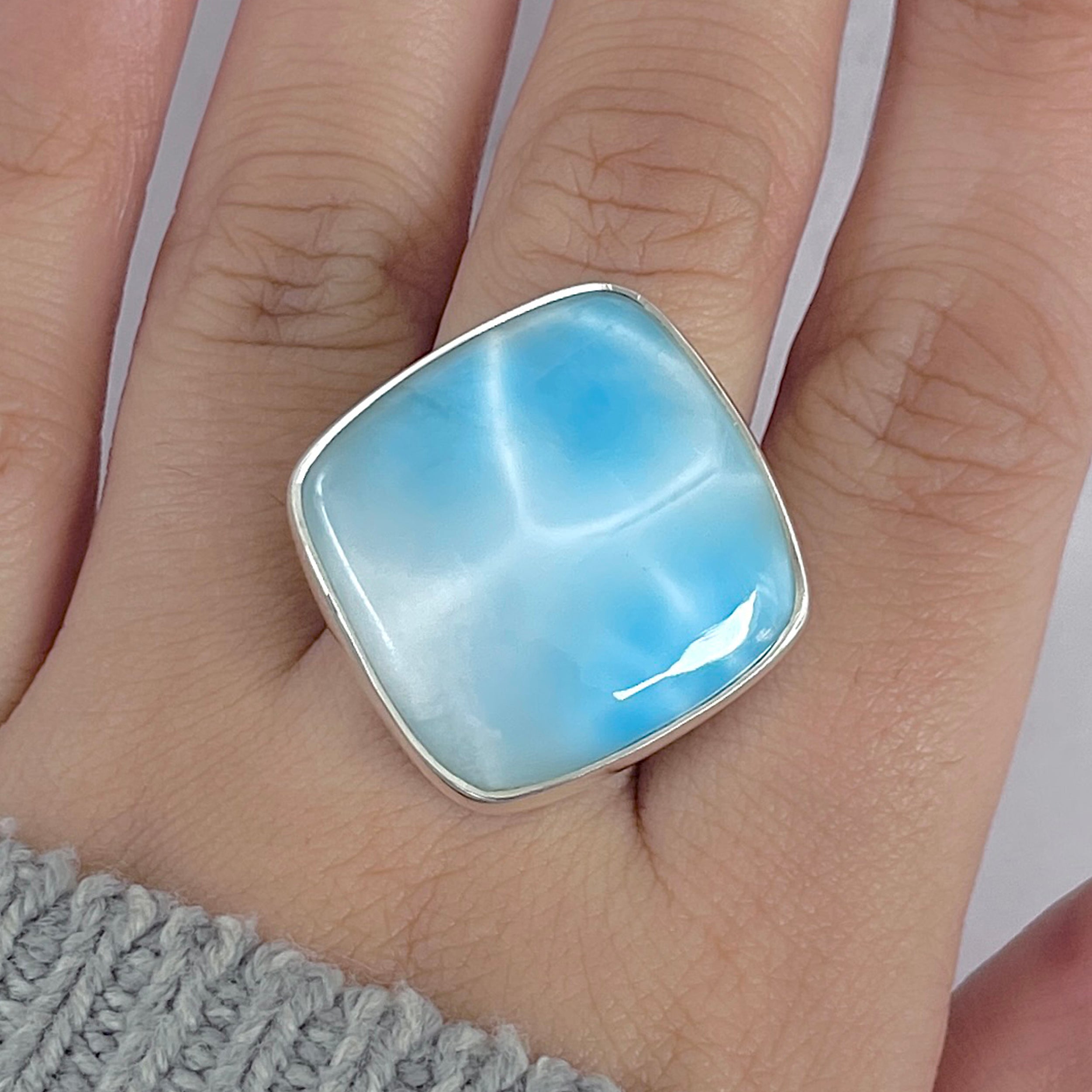 Larimar Adjustable Ring-(LAR-R-1952.)