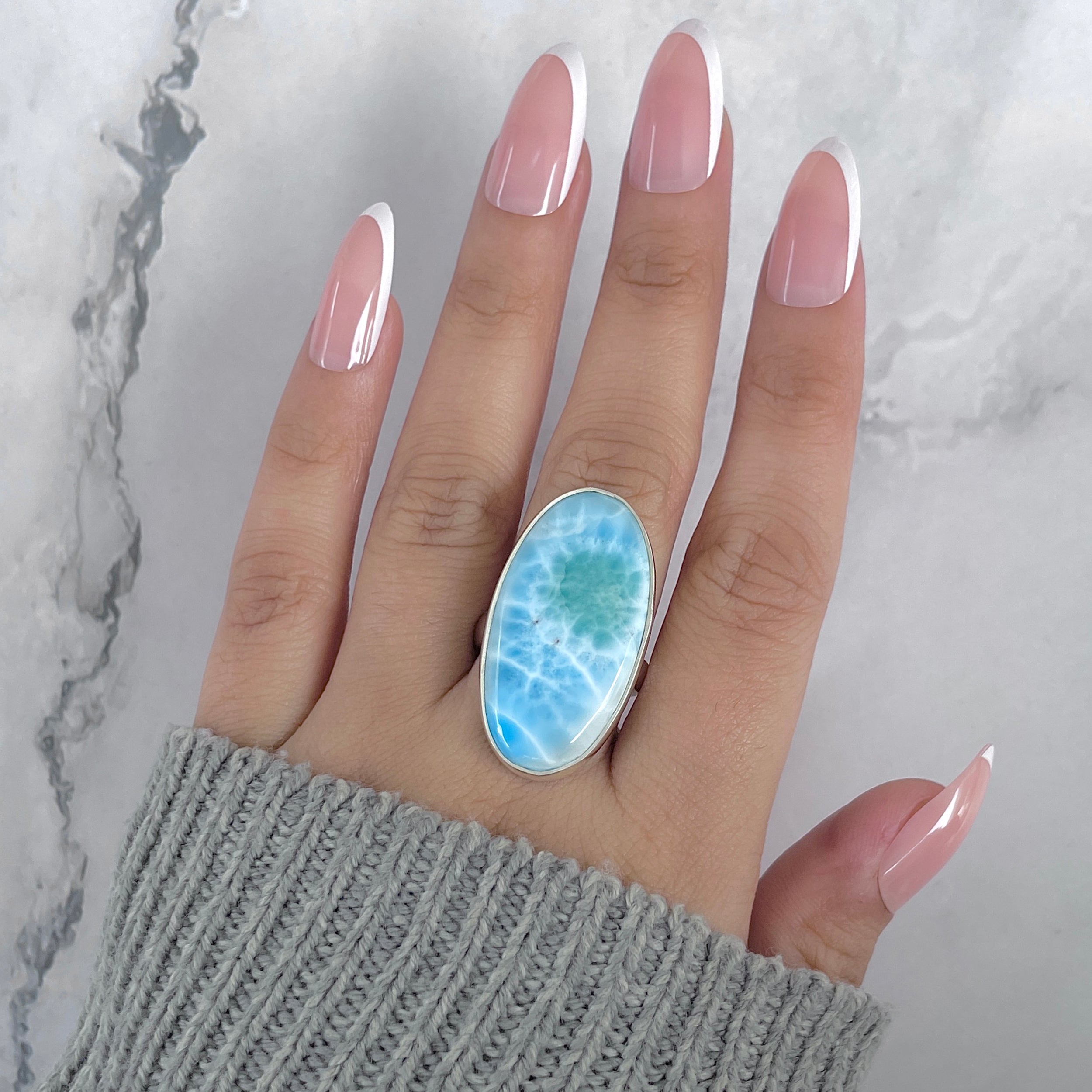 Larimar Adjustable Ring-(LAR-R-1953.)