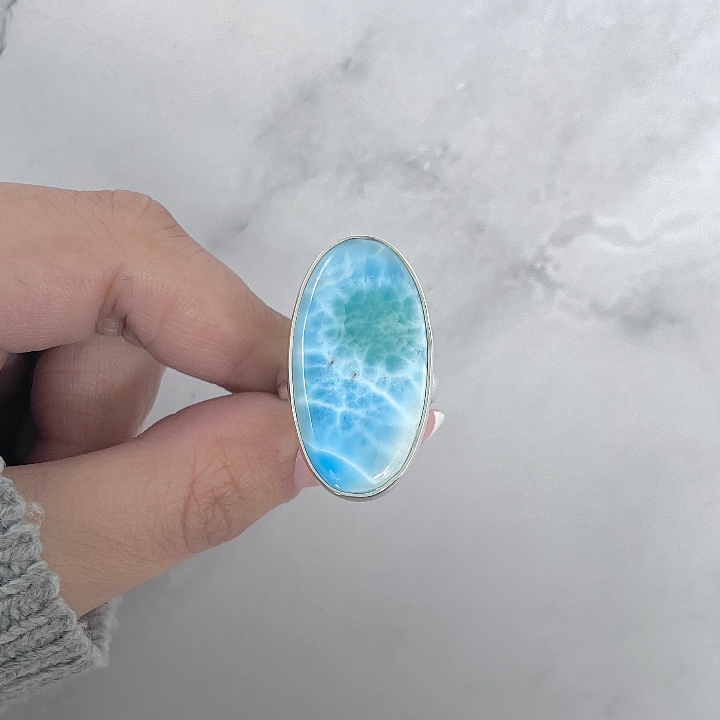 Larimar Adjustable Ring-(LAR-R-1953.)