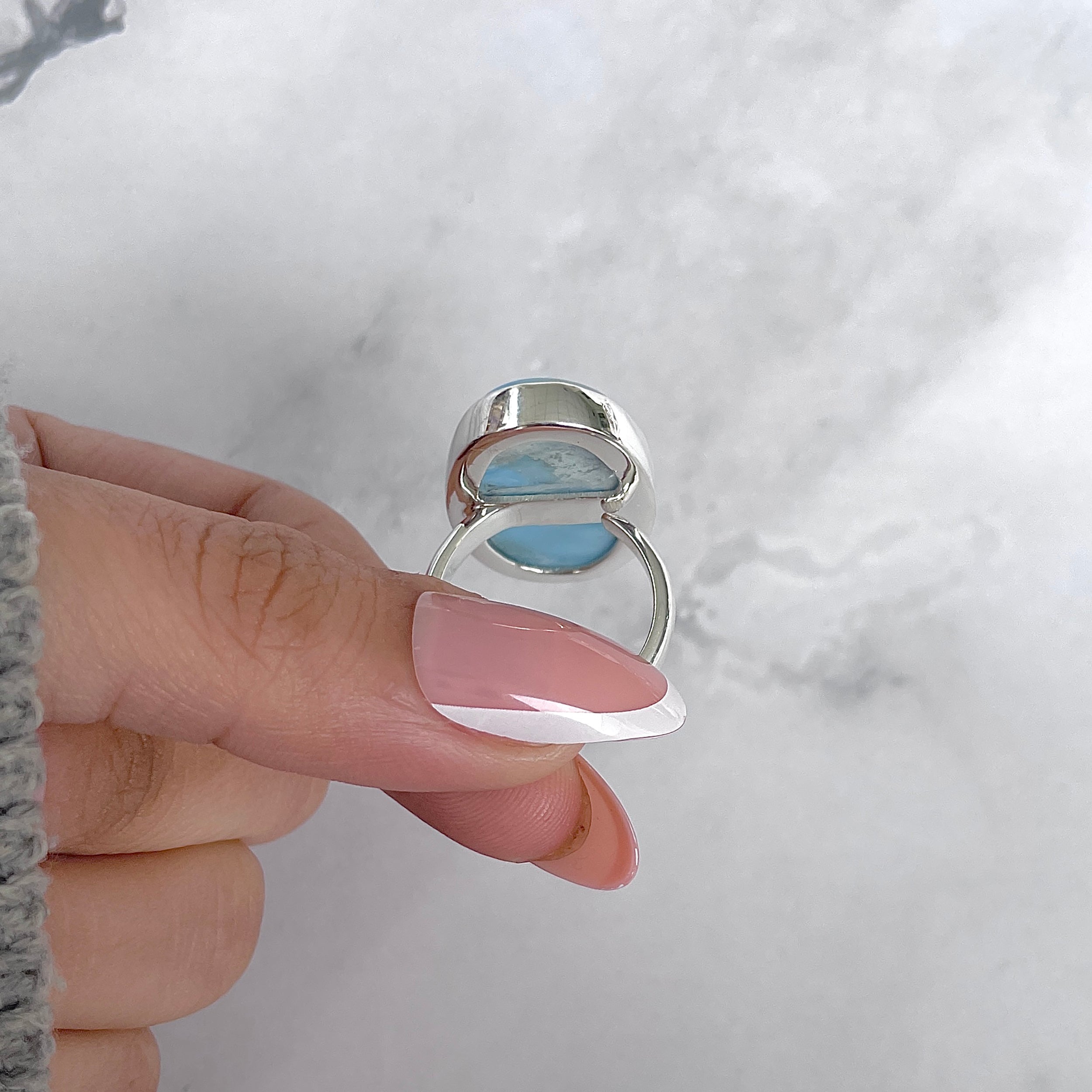 Larimar Adjustable Ring-(LAR-R-1953.)