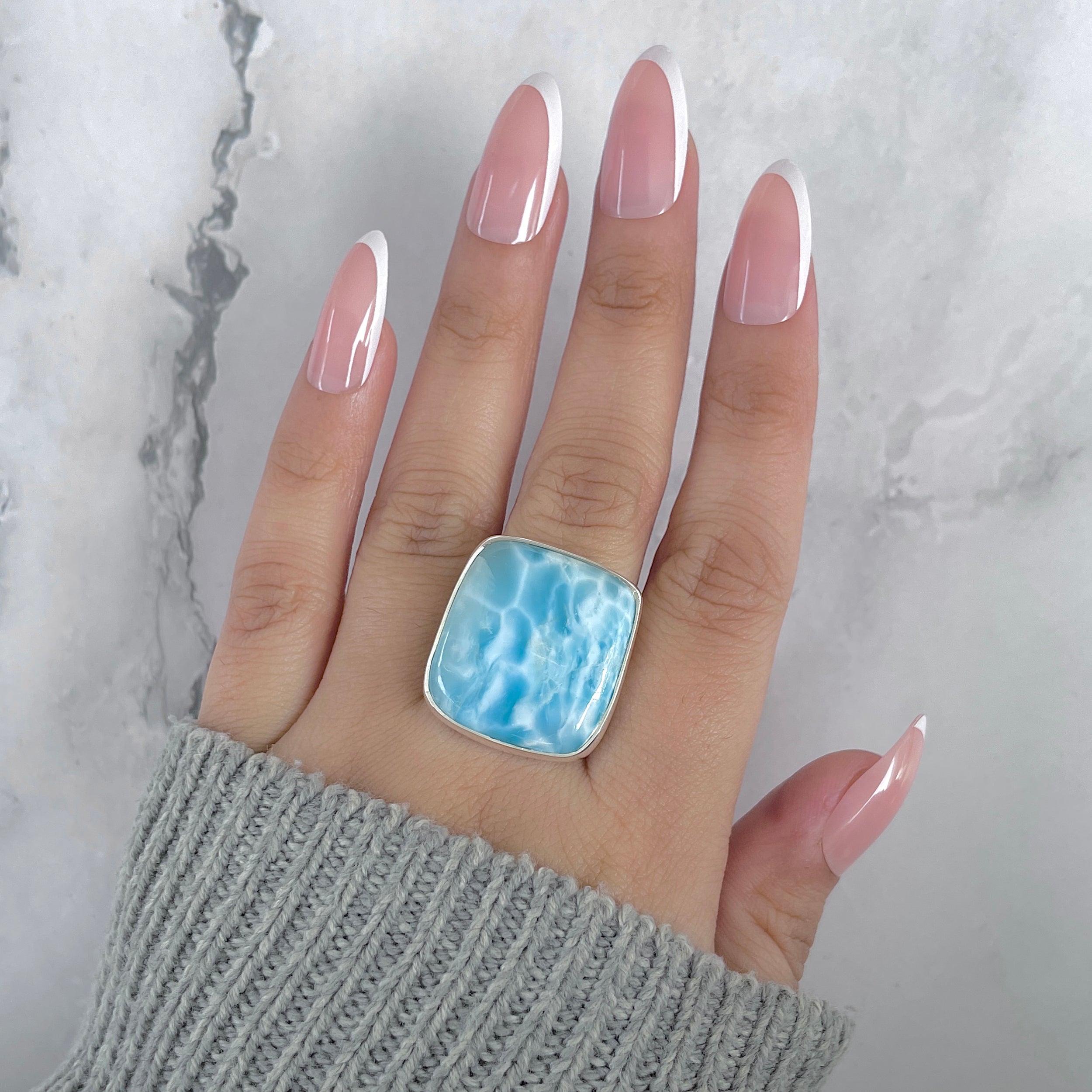 Larimar Adjustable Ring-(LAR-R-1954.)