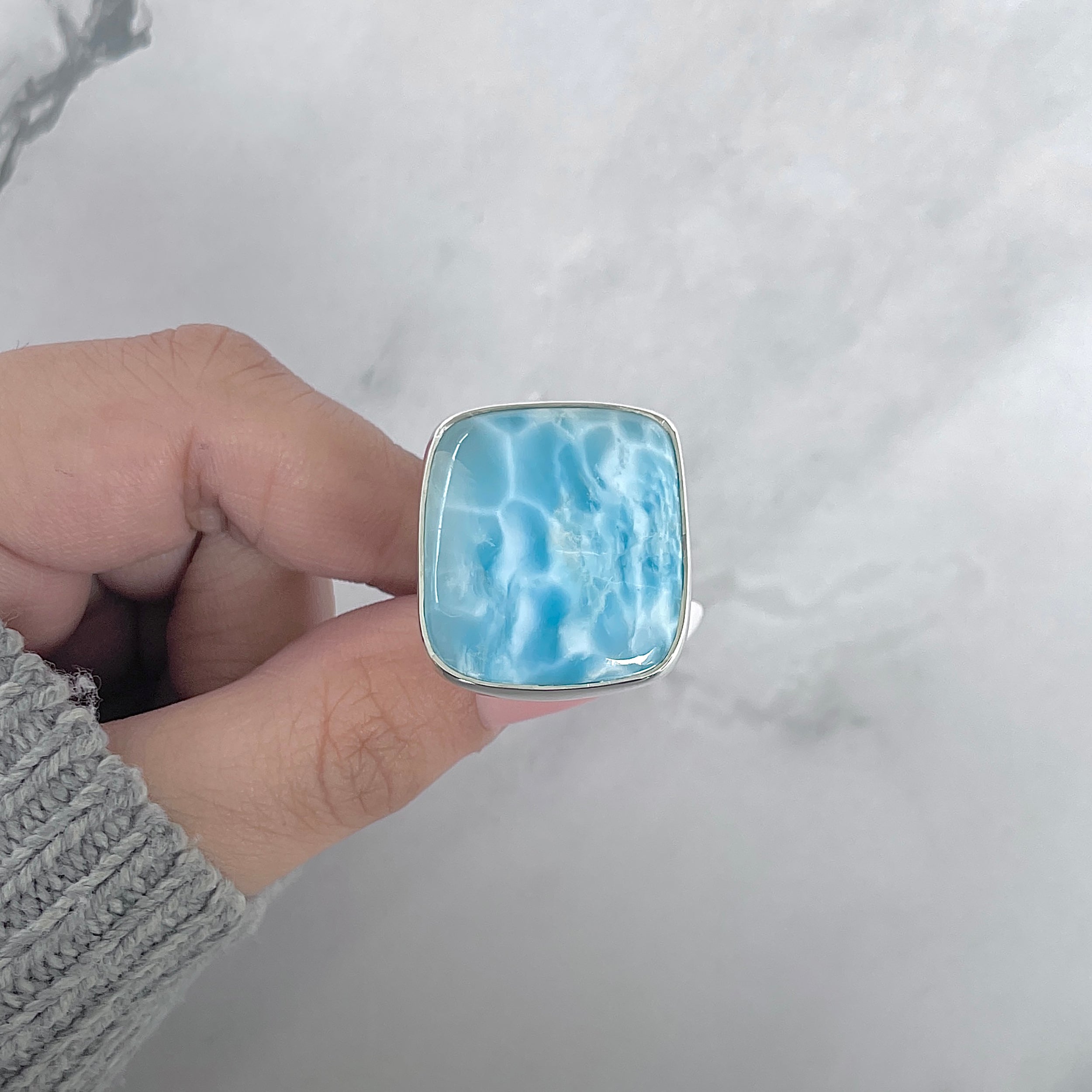 Larimar Adjustable Ring-(LAR-R-1954.)
