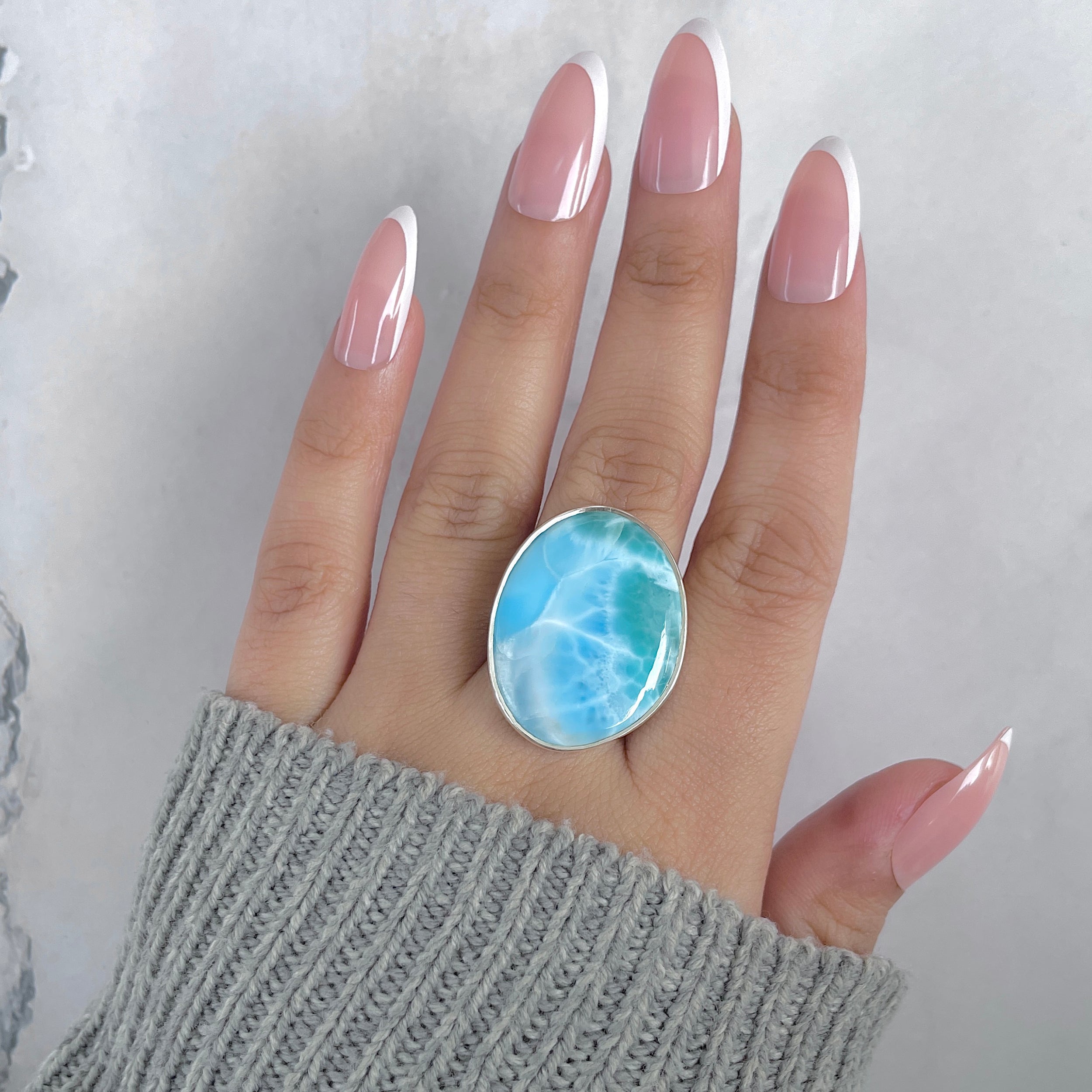 Larimar Adjustable Ring-(LAR-R-1955.)