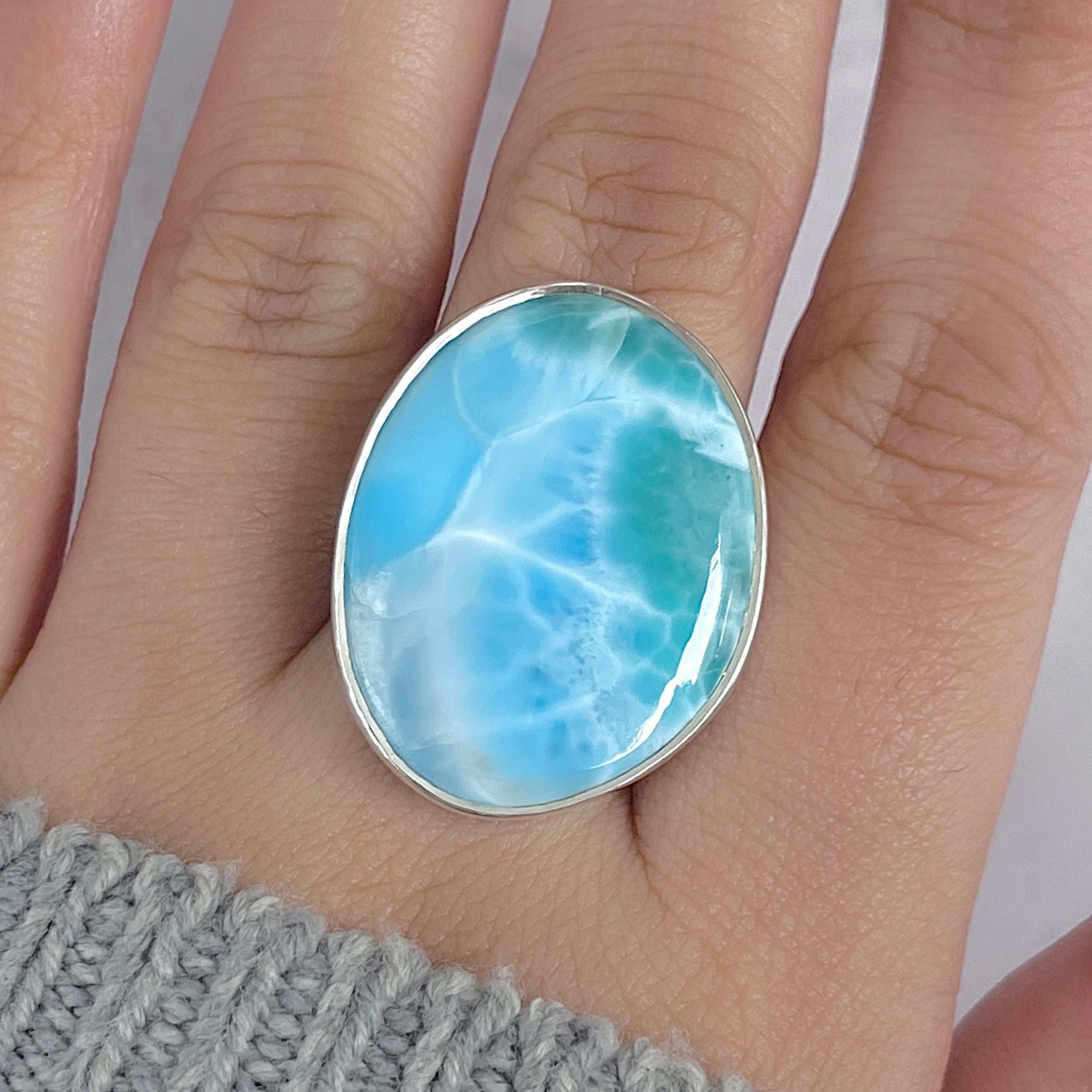 Larimar Adjustable Ring-(LAR-R-1955.)