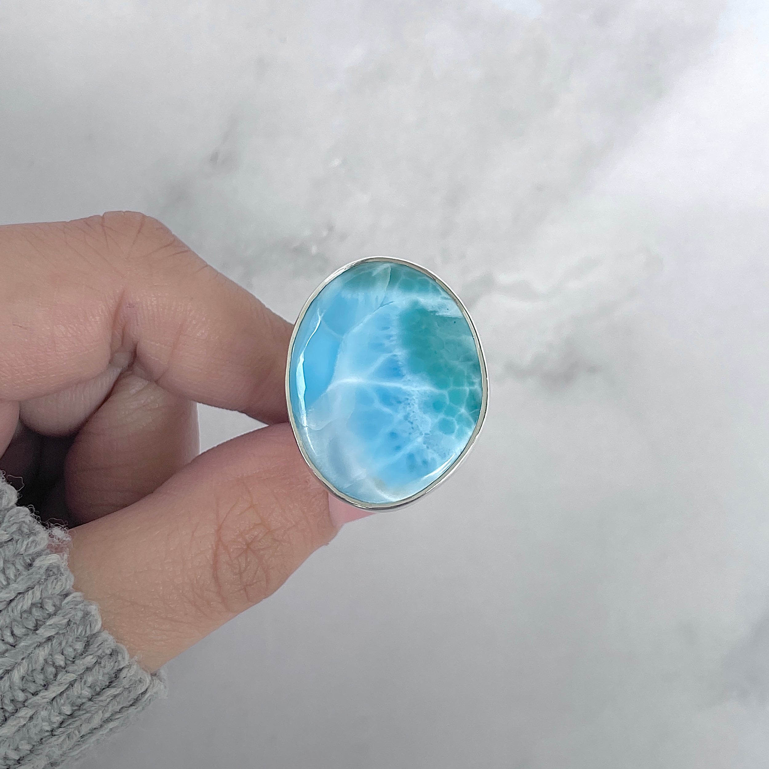 Larimar Adjustable Ring-(LAR-R-1955.)