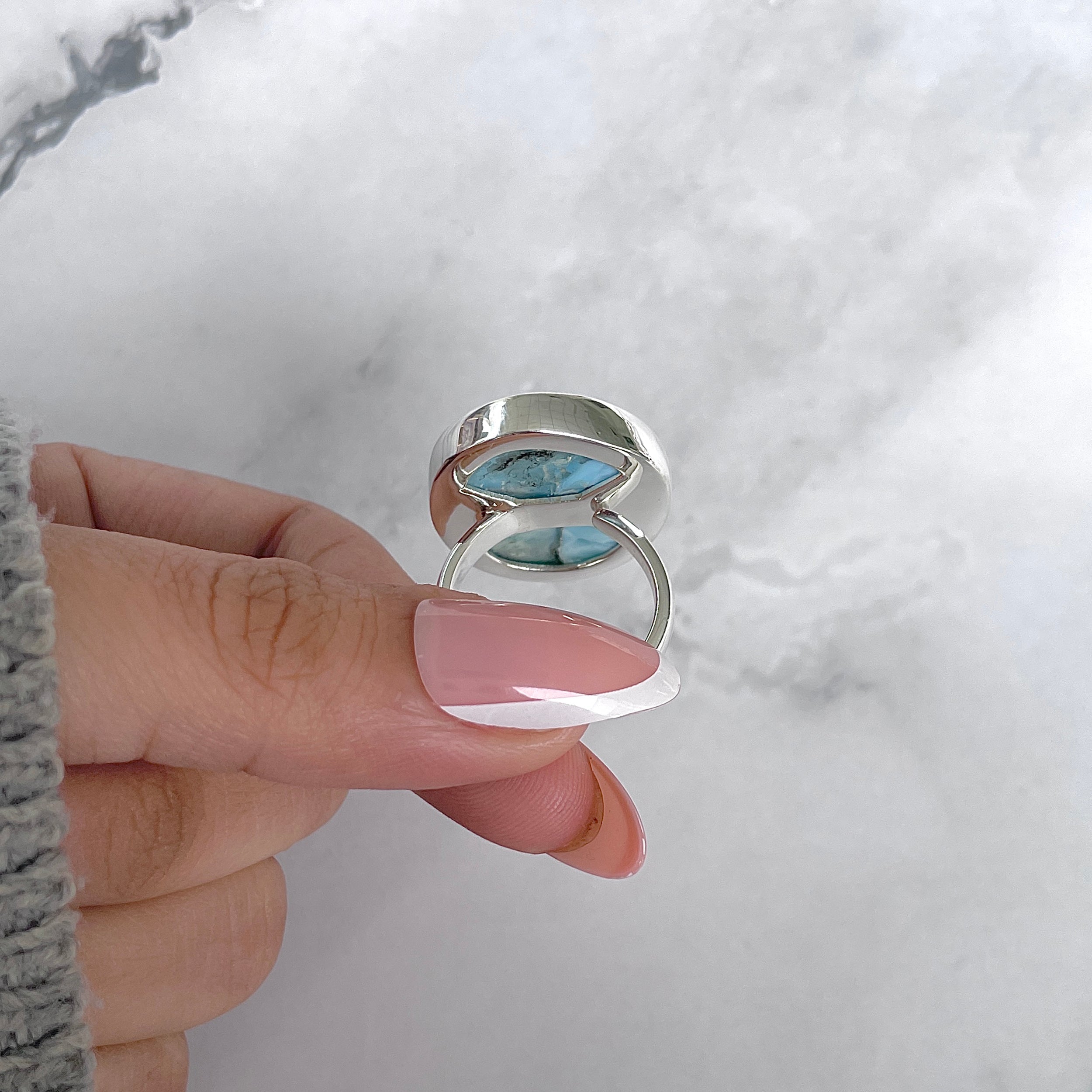 Larimar Adjustable Ring-(LAR-R-1955.)