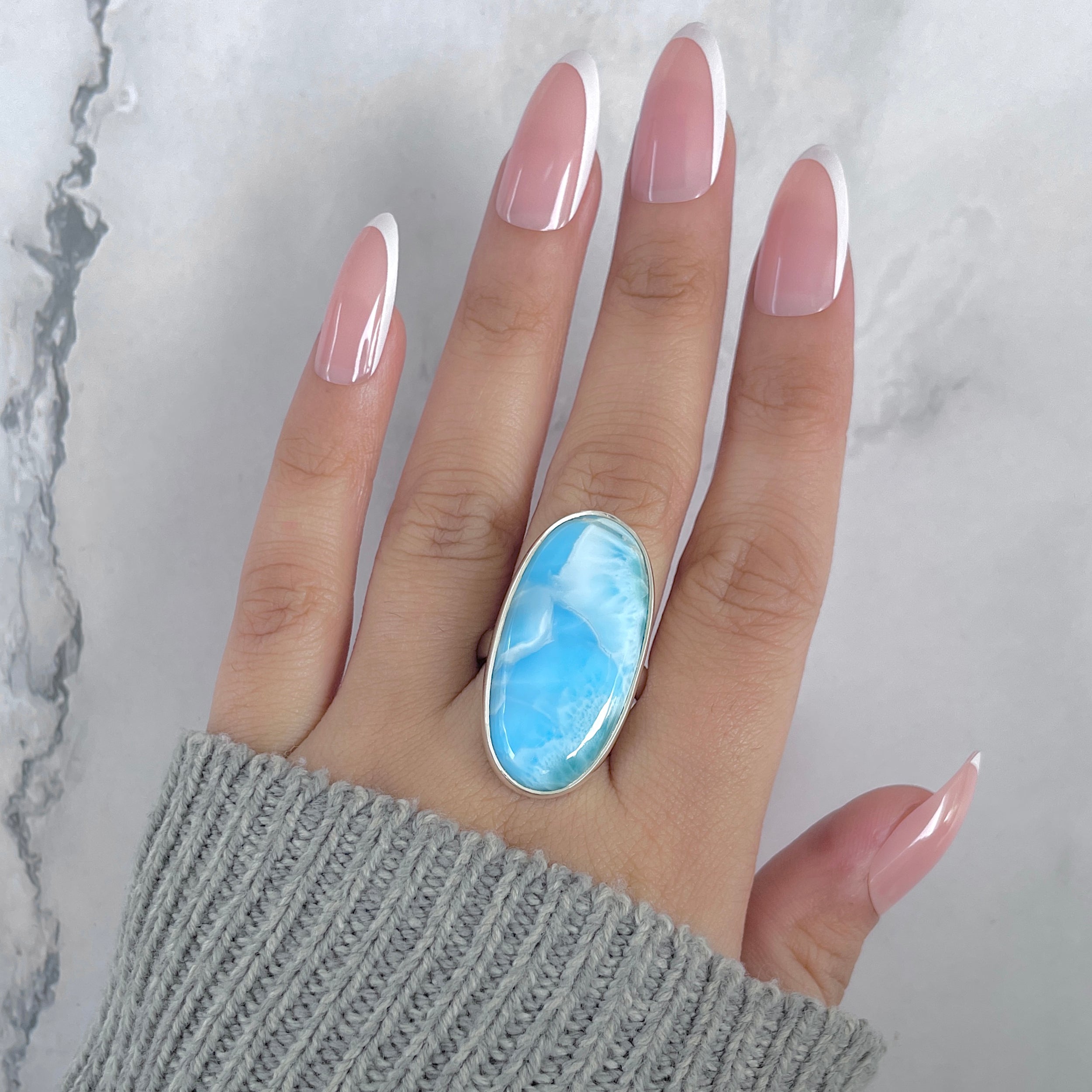 Larimar Adjustable Ring-(LAR-R-1956.)