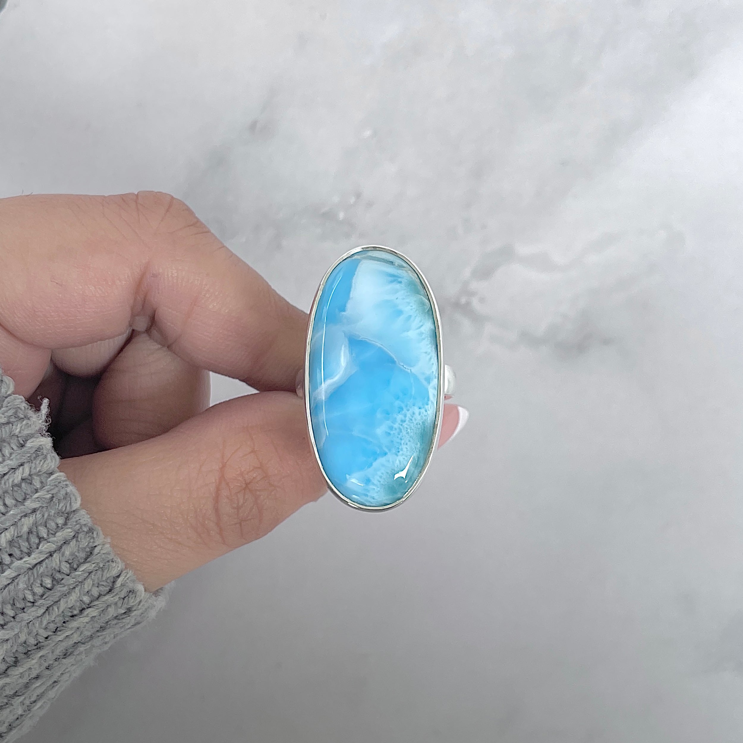 Larimar Adjustable Ring-(LAR-R-1956.)