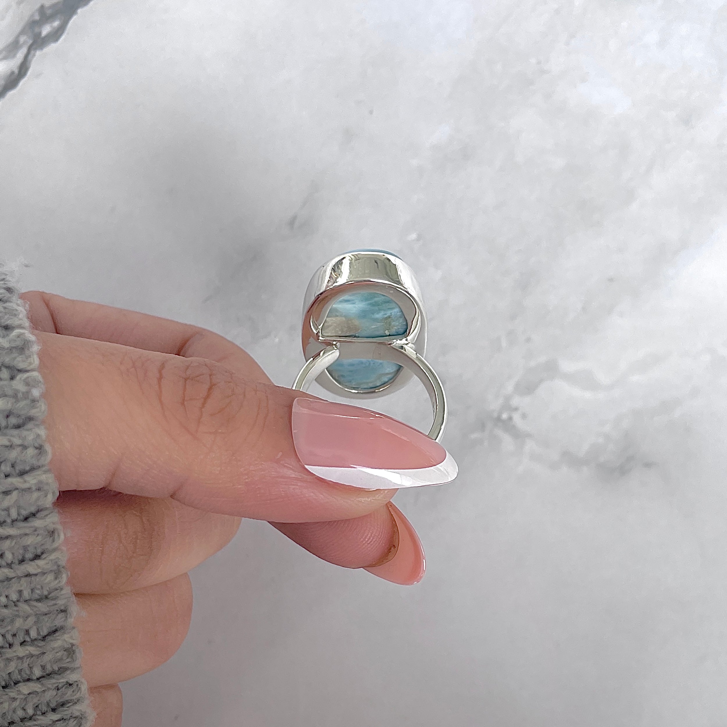 Larimar Adjustable Ring-(LAR-R-1956.)