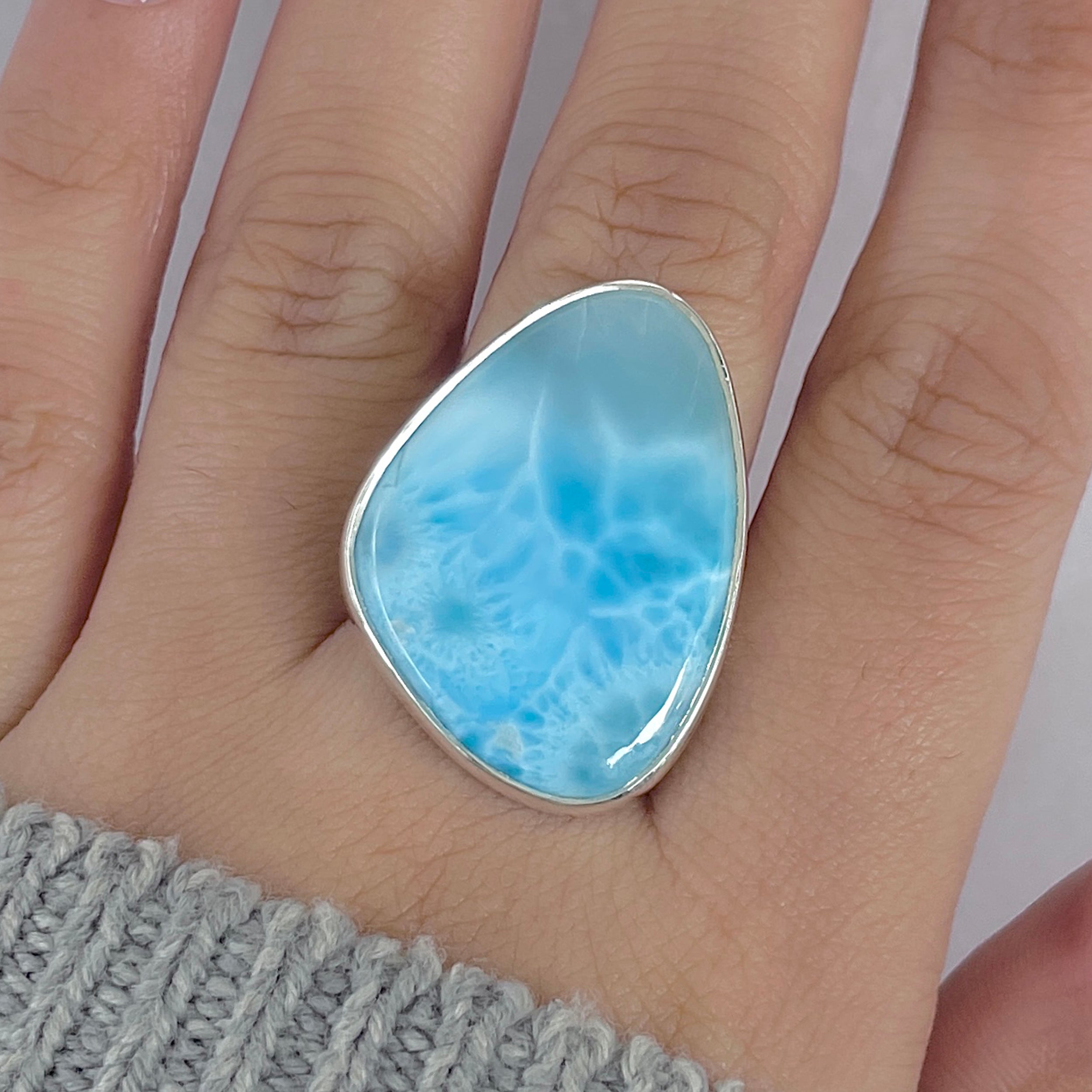 Larimar Adjustable Ring-(LAR-R-1957.)