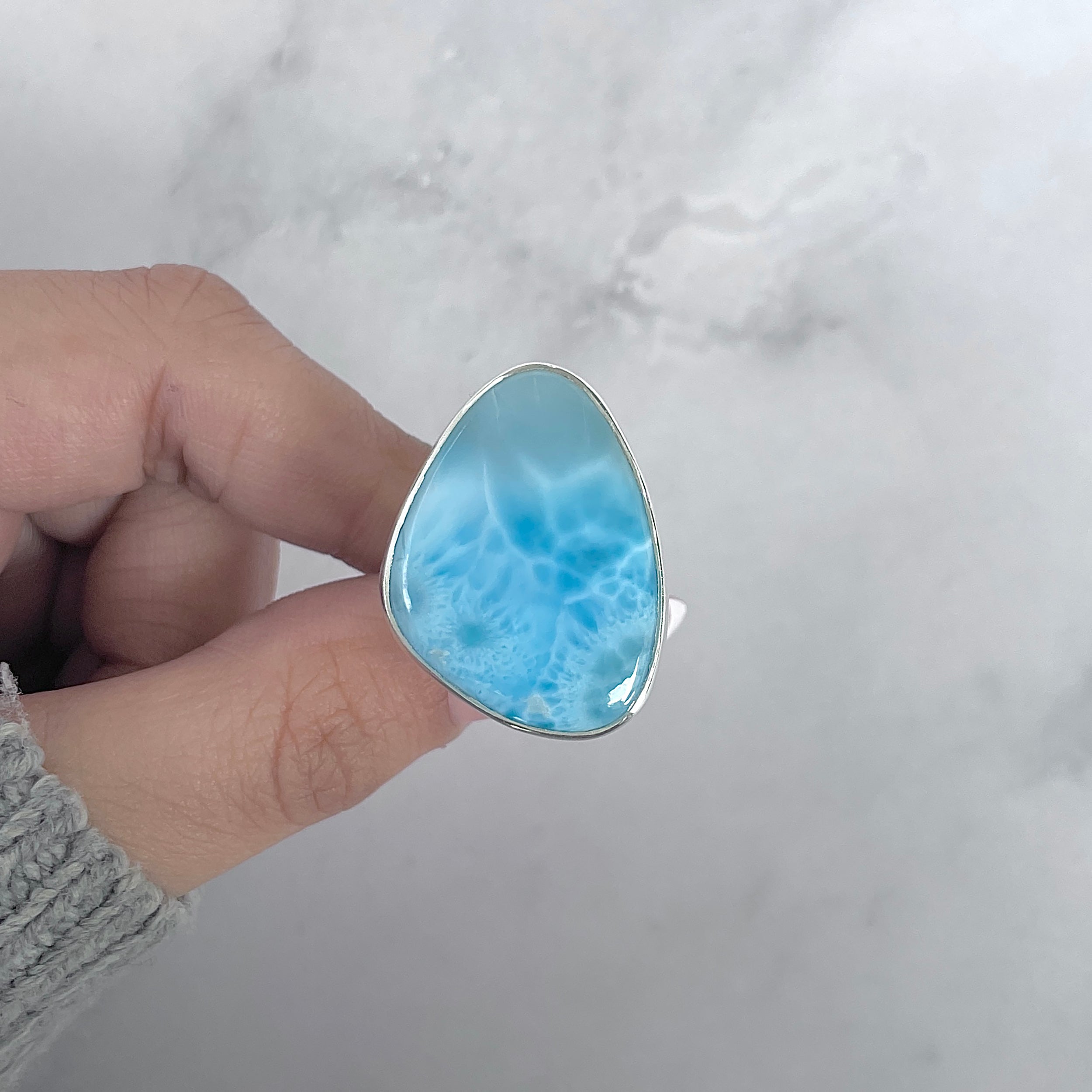 Larimar Adjustable Ring-(LAR-R-1957.)