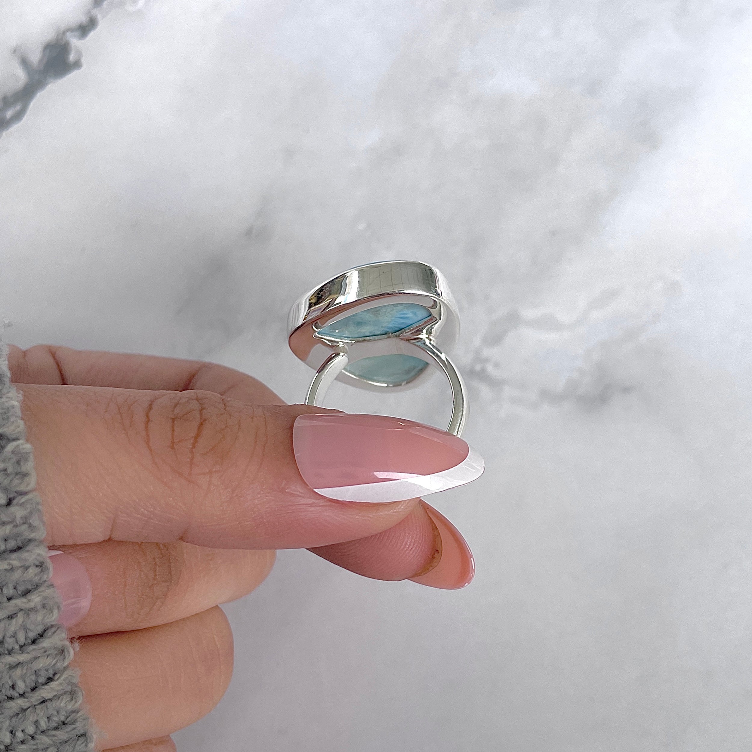Larimar Adjustable Ring-(LAR-R-1957.)