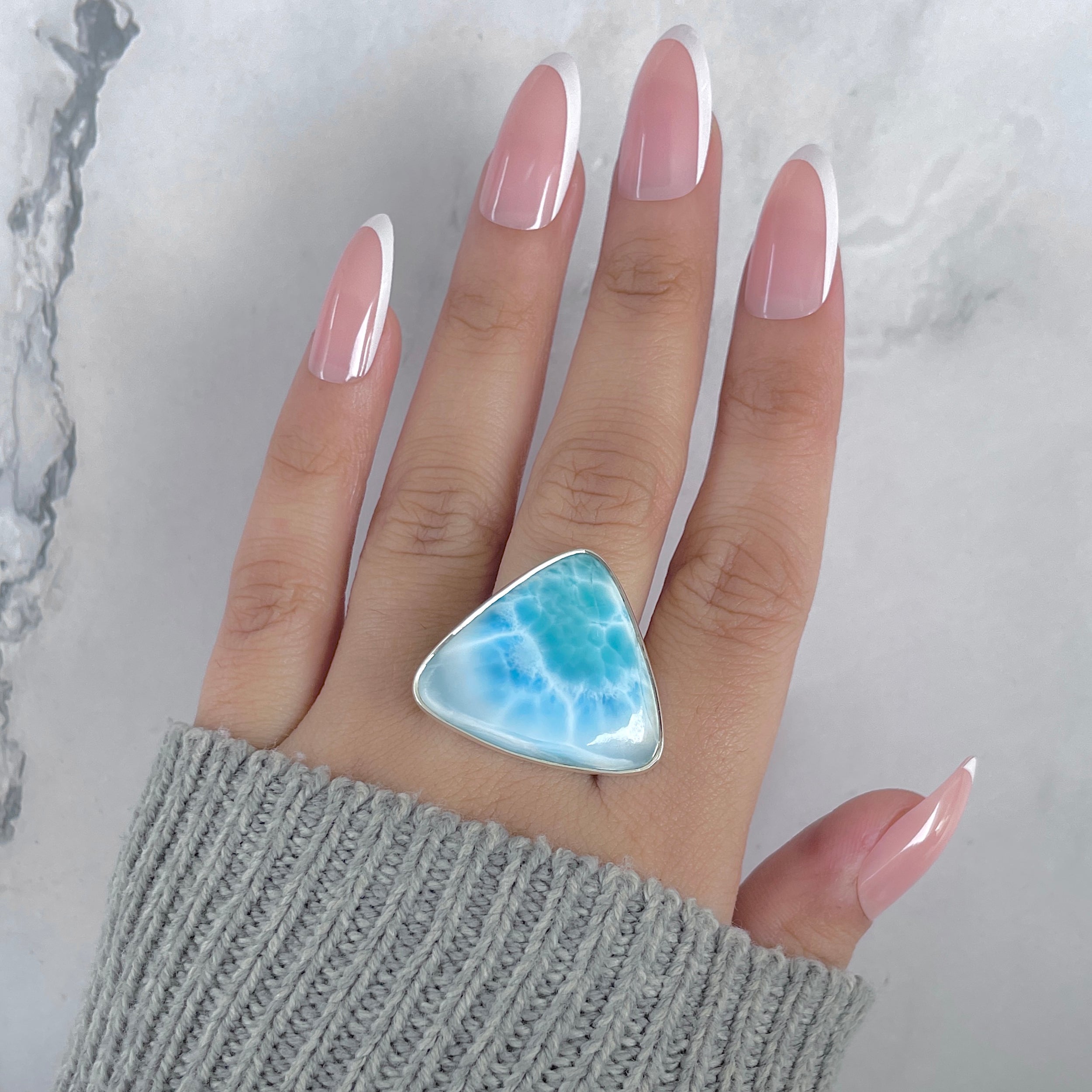 Larimar Adjustable Ring-(LAR-R-1958.)