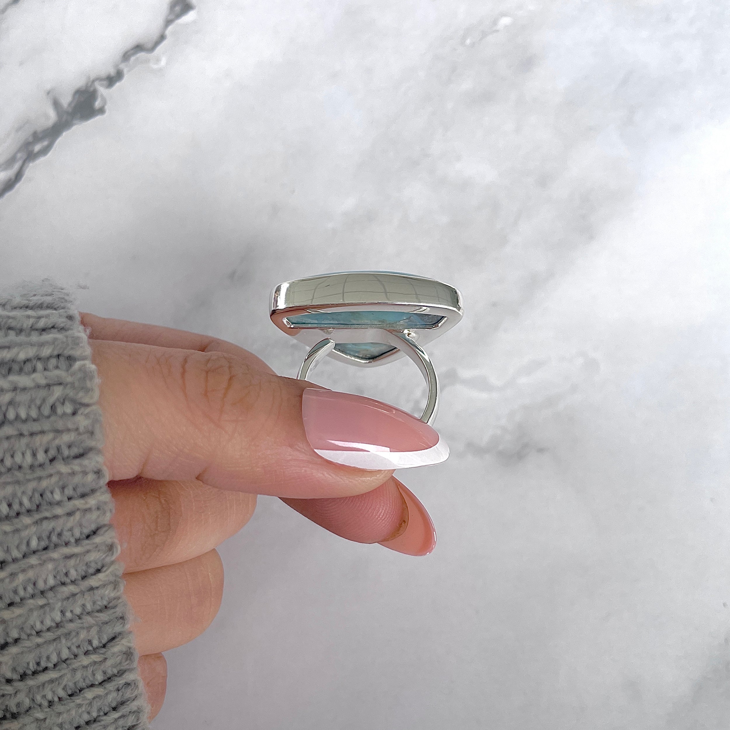 Larimar Adjustable Ring-(LAR-R-1958.)
