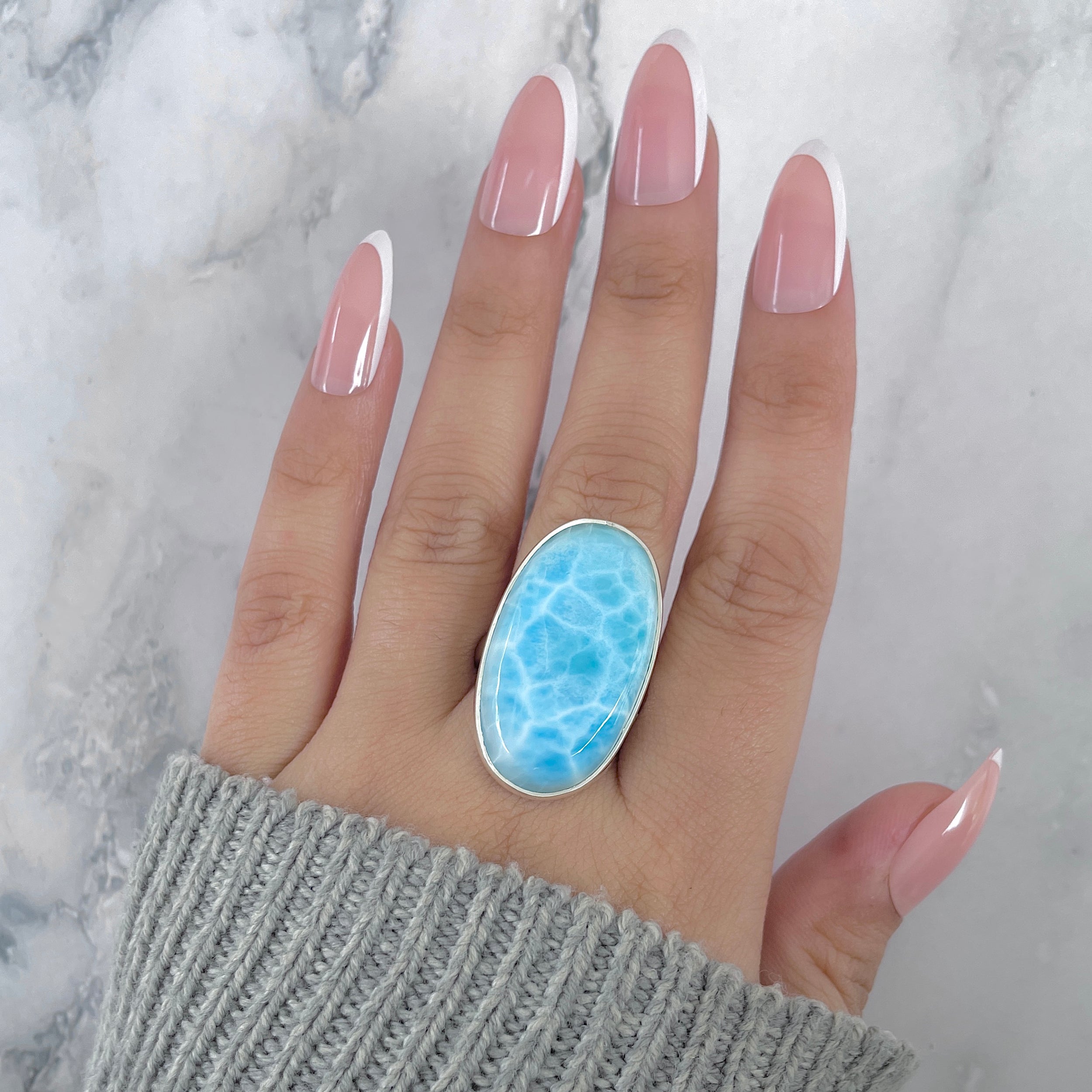 Larimar Adjustable Ring-(LAR-R-1959.)