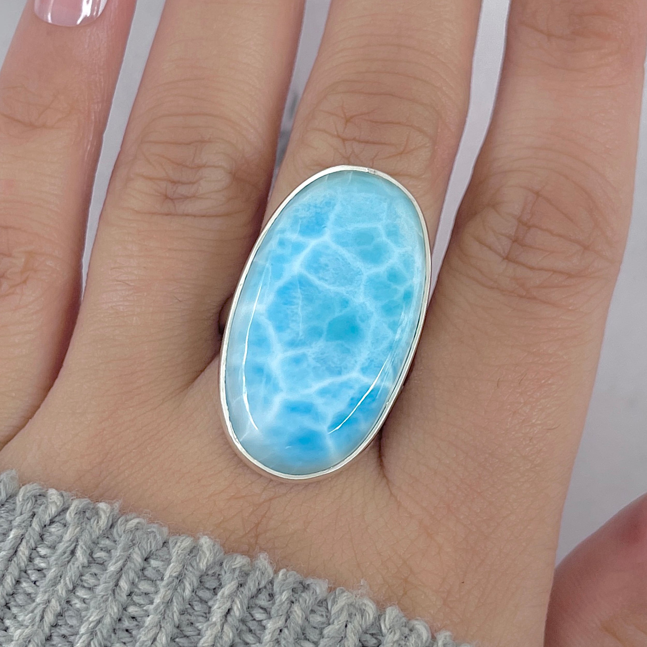 Larimar Adjustable Ring-(LAR-R-1959.)