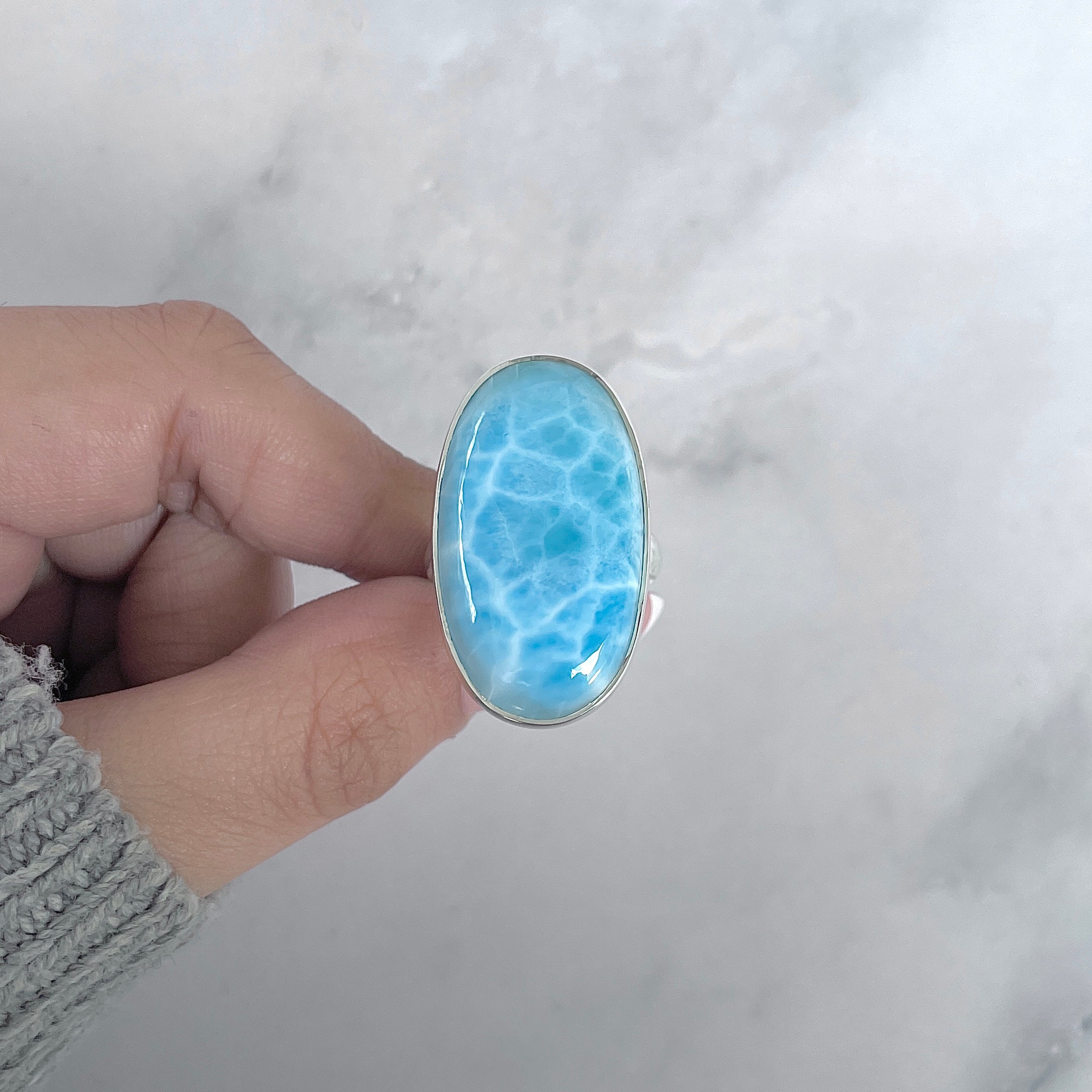 Larimar Adjustable Ring-(LAR-R-1959.)