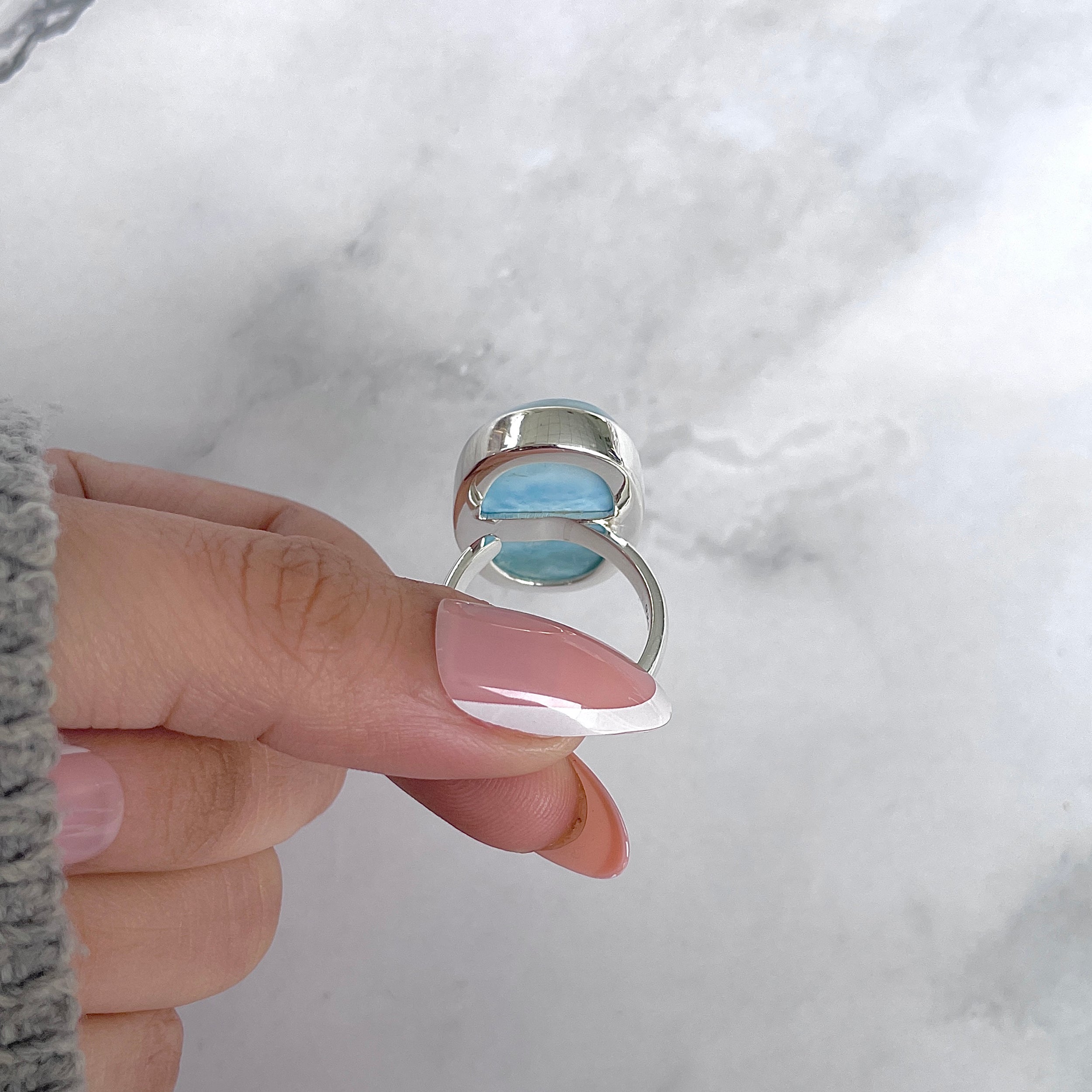 Larimar Adjustable Ring-(LAR-R-1959.)