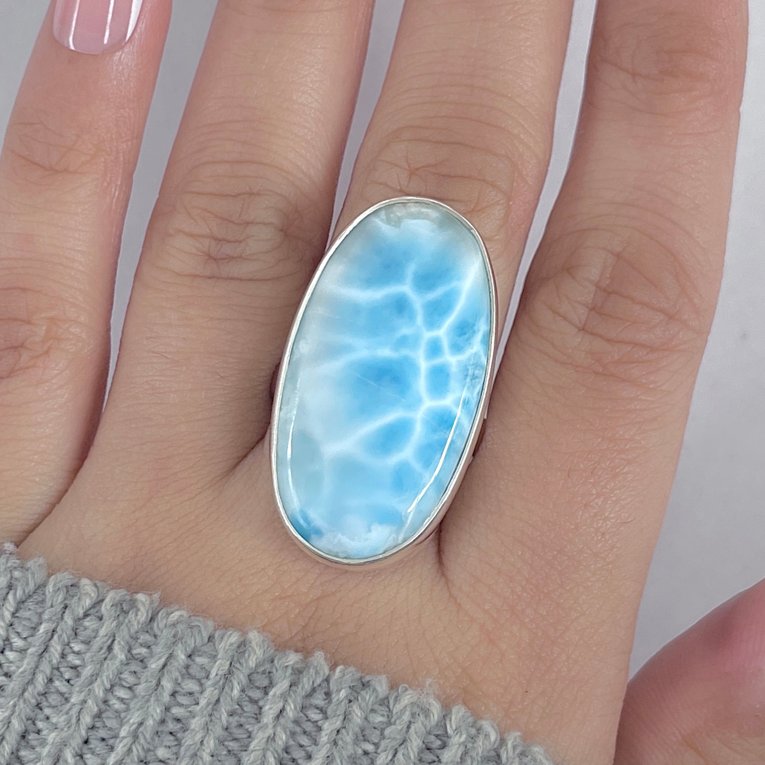 Larimar Adjustable Ring-(LAR-R-1960.)