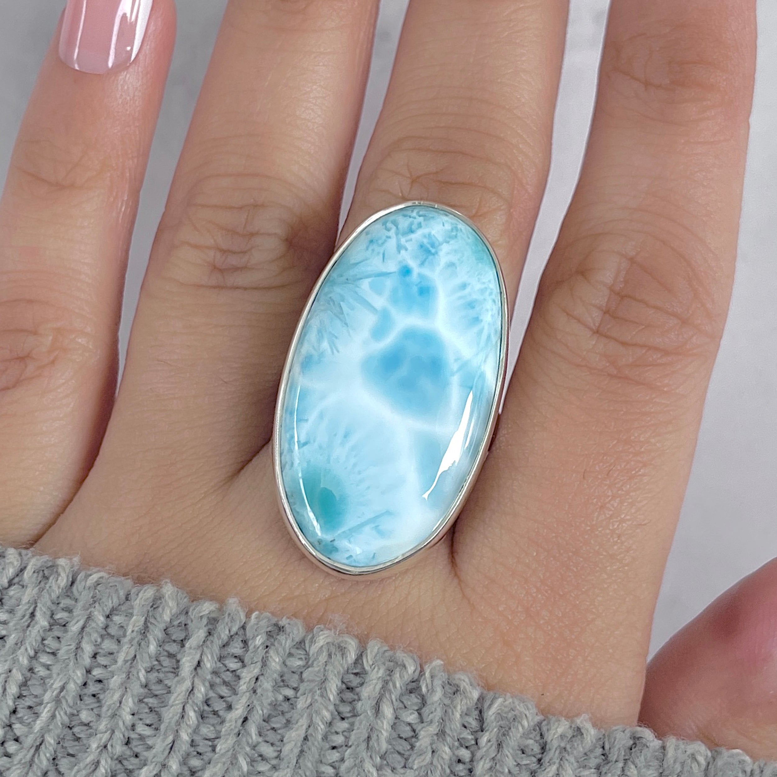 Larimar Adjustable Ring-(LAR-R-1961.)