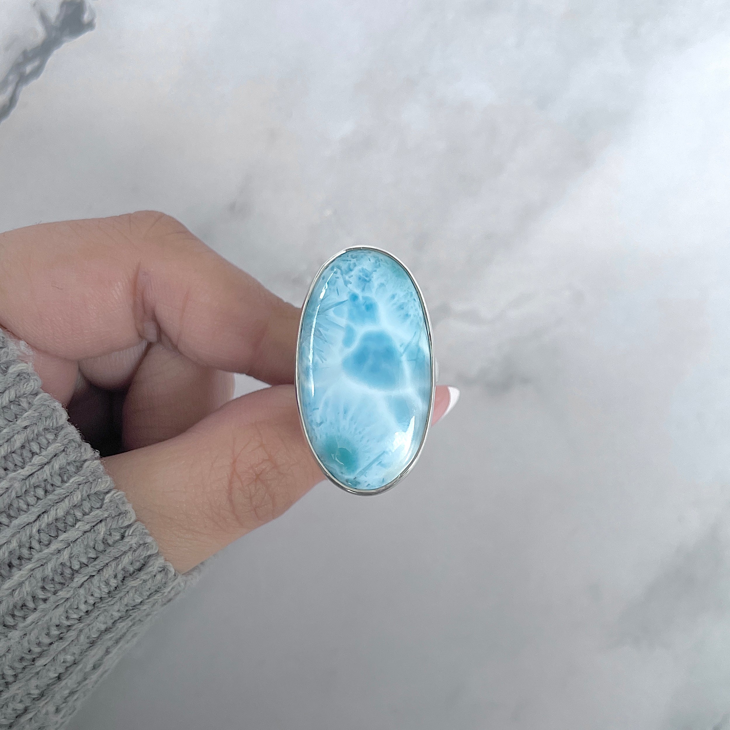 Larimar Adjustable Ring-(LAR-R-1961.)