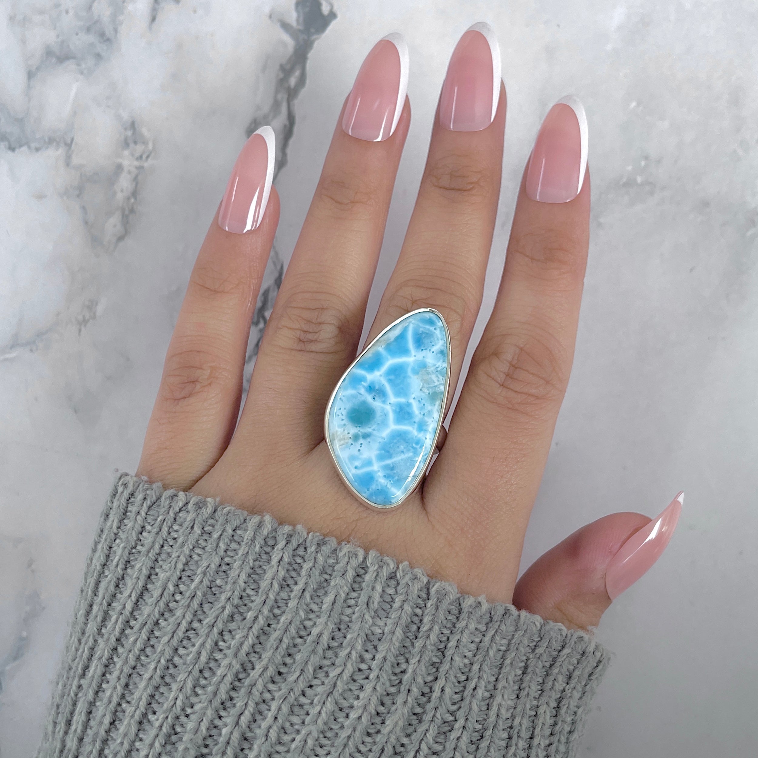 Larimar Adjustable Ring-(LAR-R-1962.)