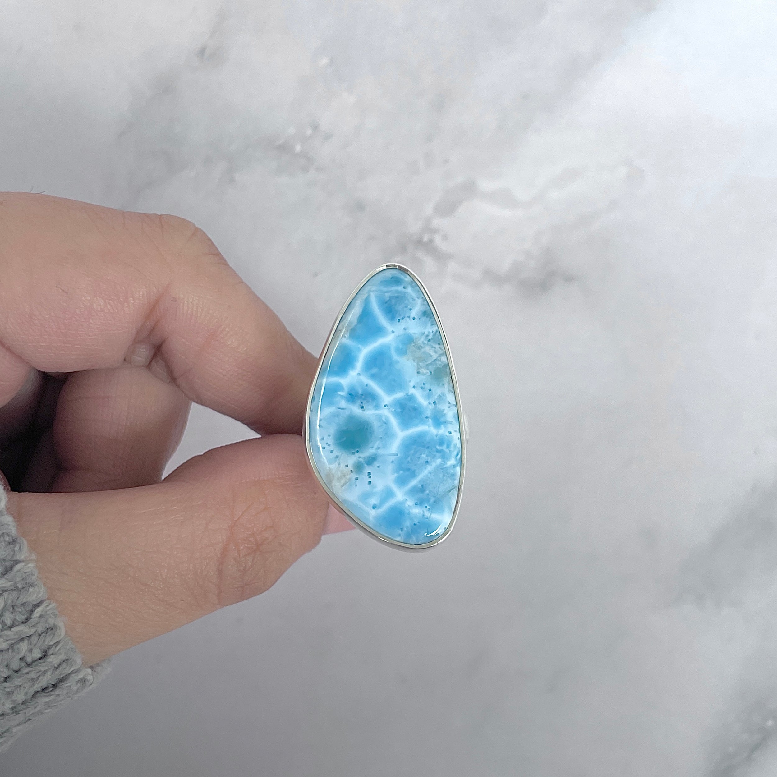 Larimar Adjustable Ring-(LAR-R-1962.)