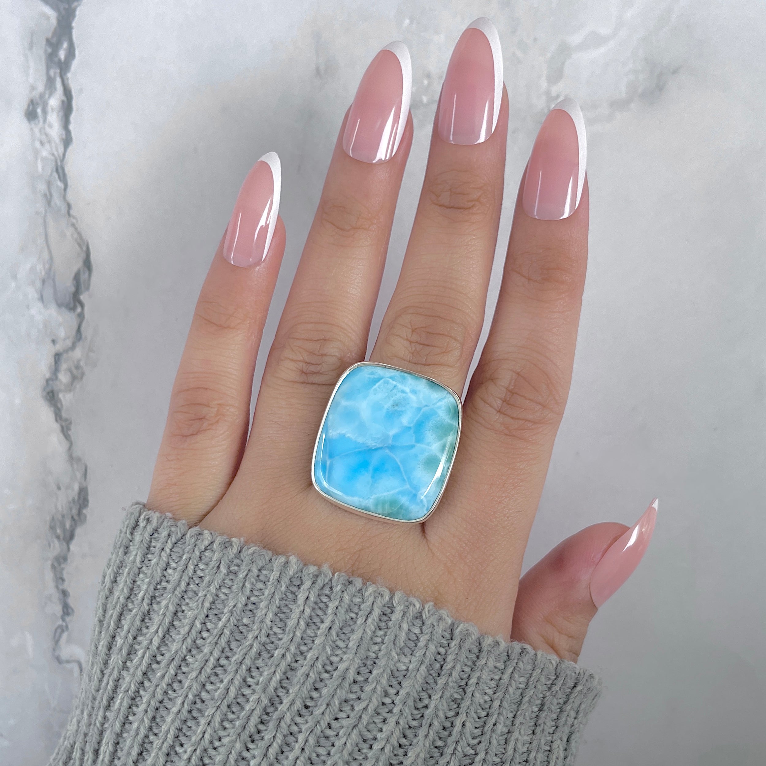 Larimar Adjustable Ring-(LAR-R-1963.)