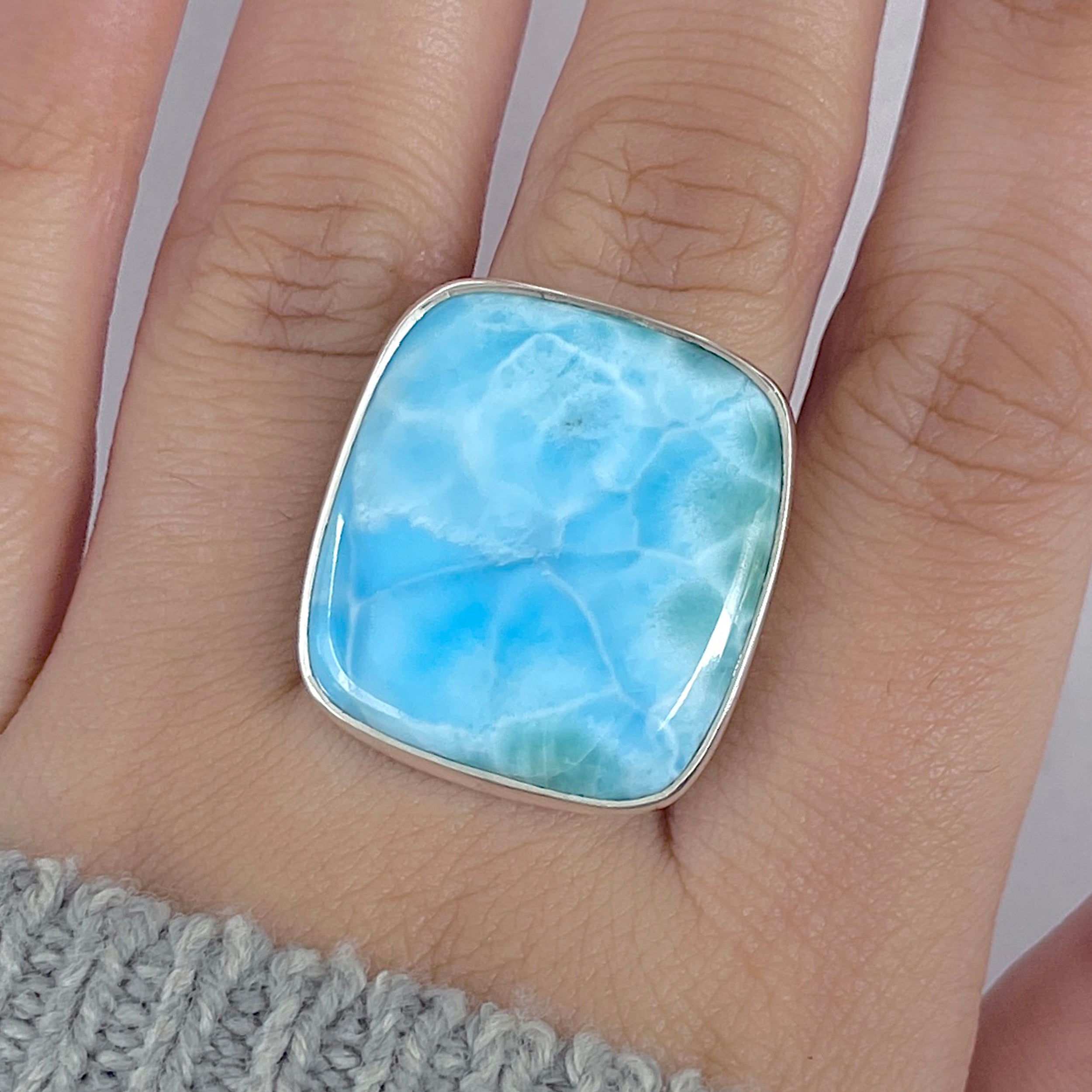 Larimar Adjustable Ring-(LAR-R-1963.)