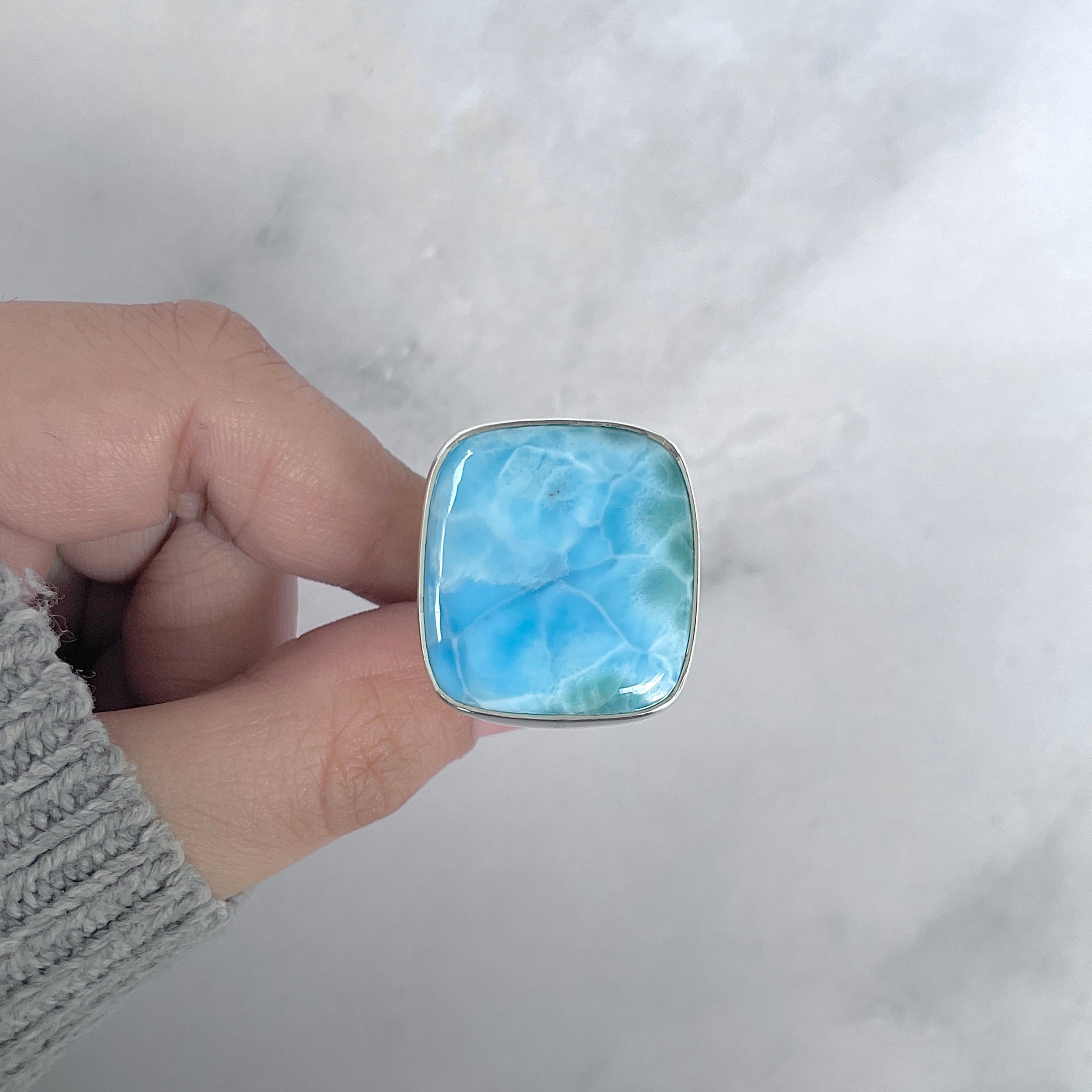 Larimar Adjustable Ring-(LAR-R-1963.)