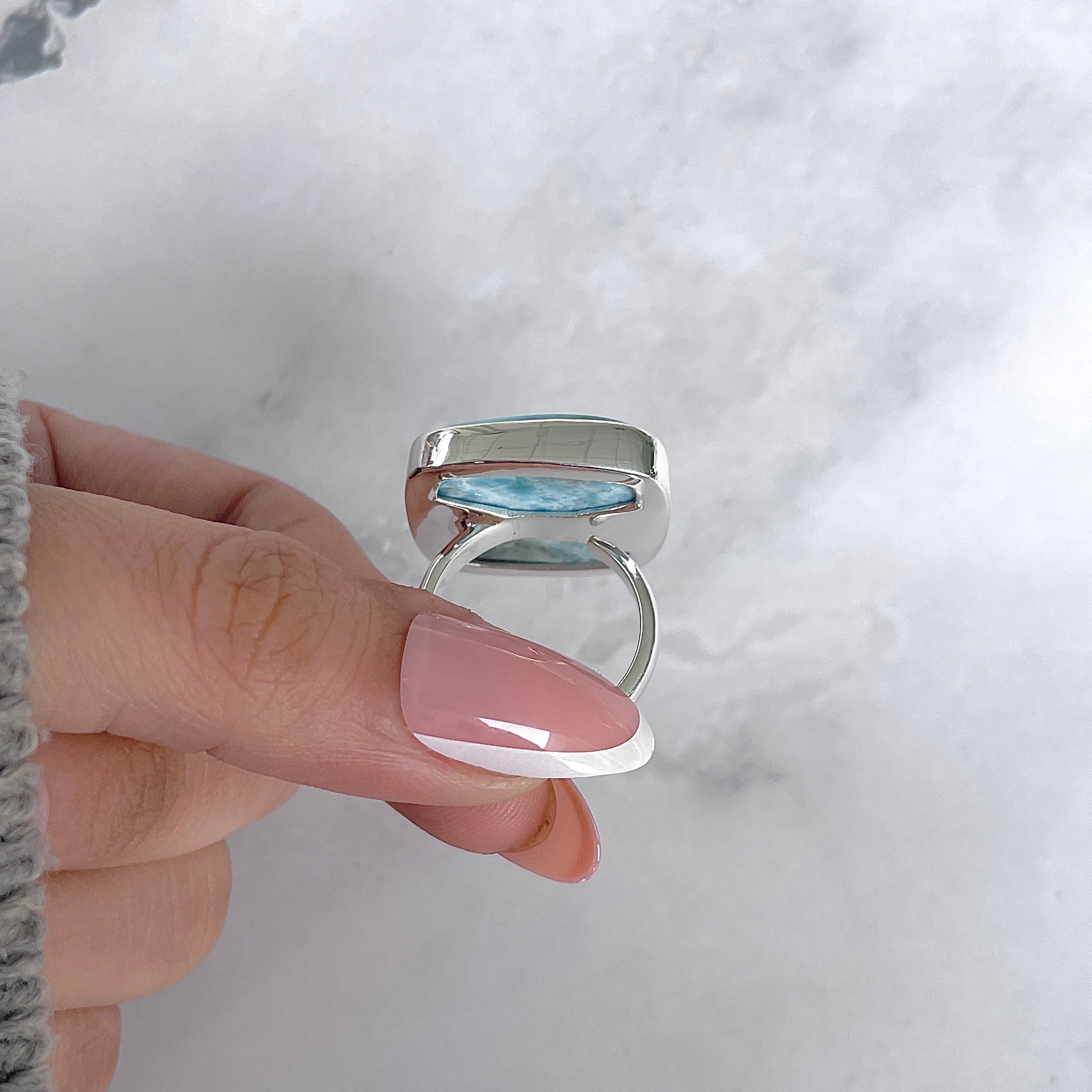 Larimar Adjustable Ring-(LAR-R-1963.)